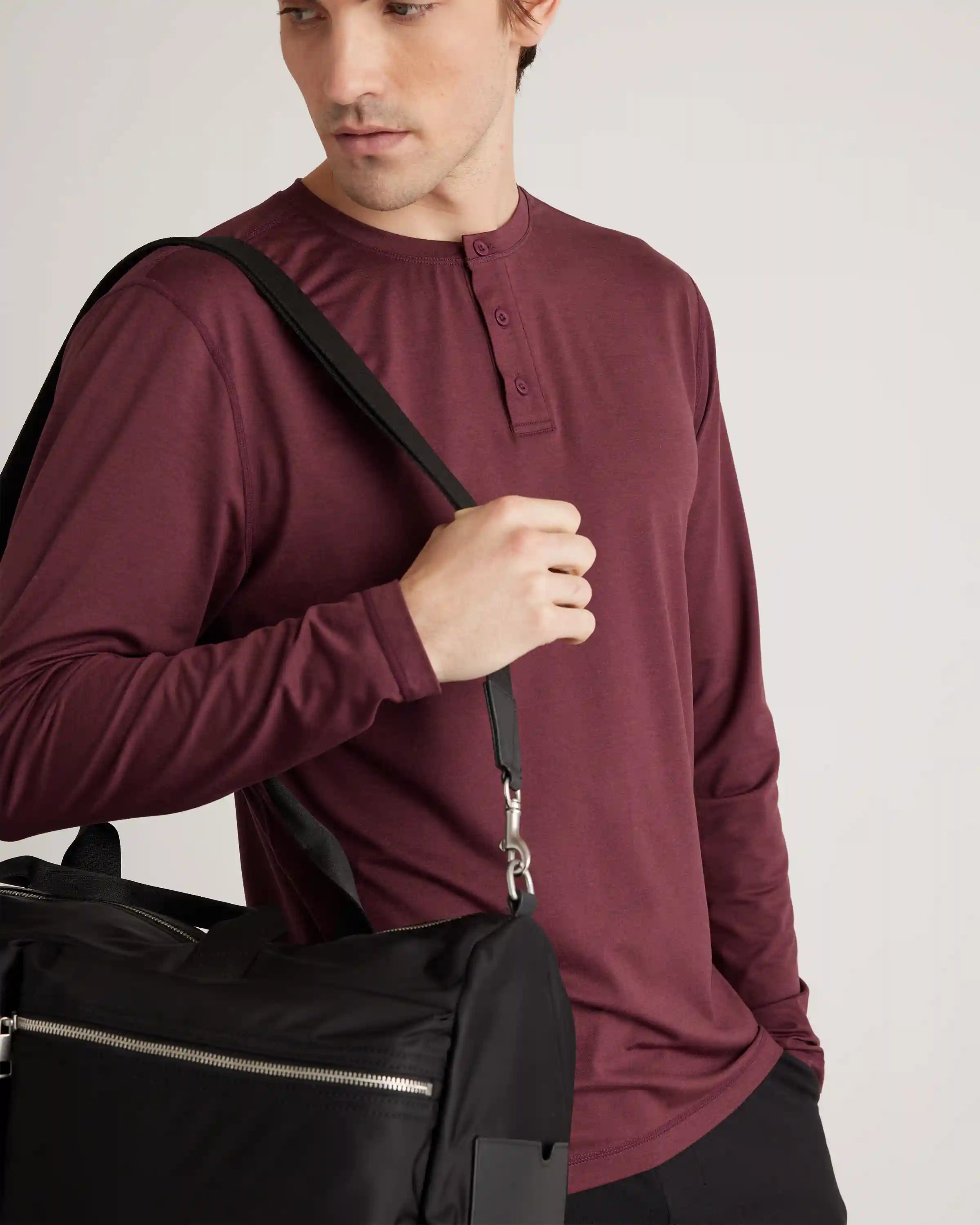 Flowknit Breeze Performance Long Sleeve Henley Tee