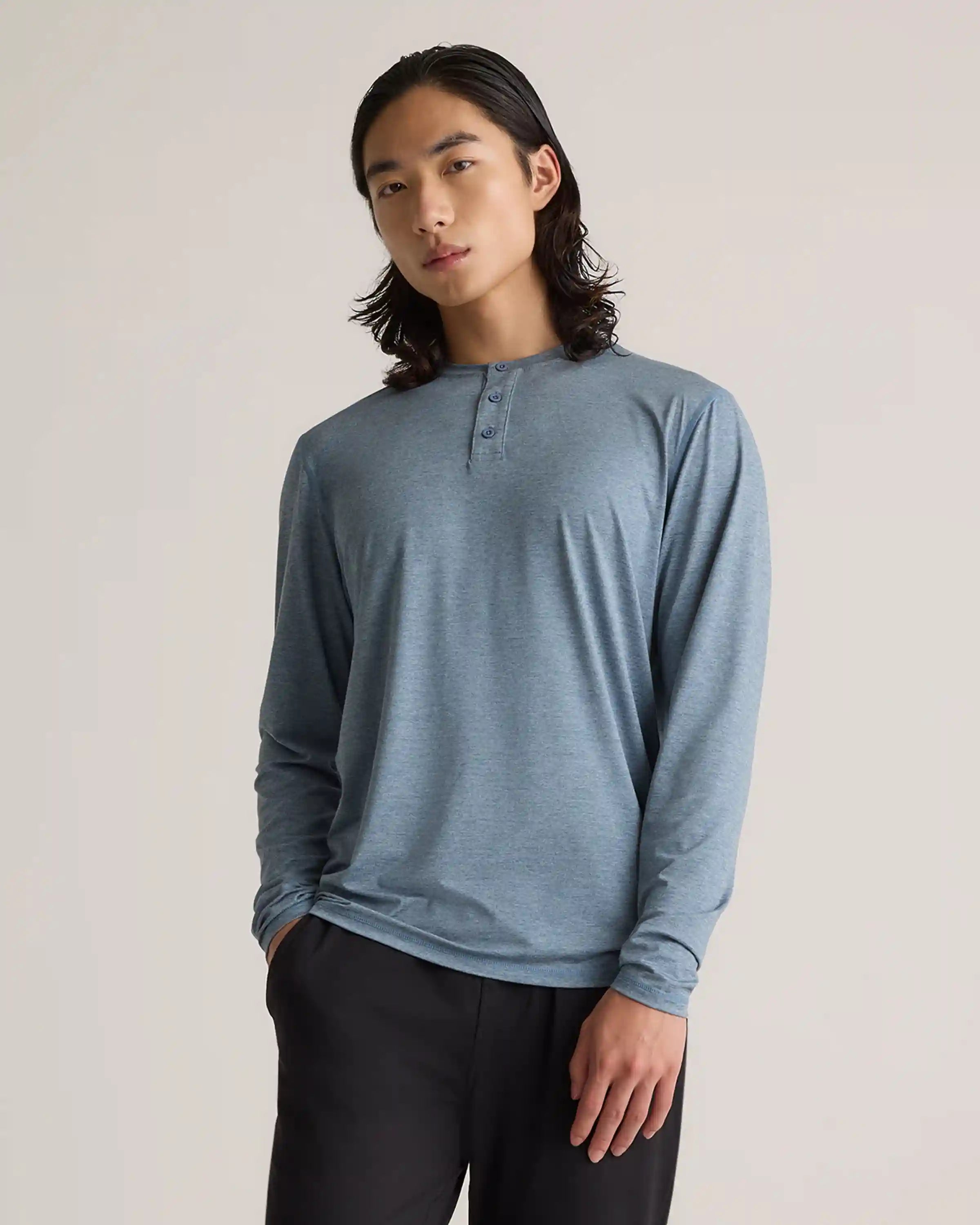 Flowknit Breeze Performance Long Sleeve Henley Tee