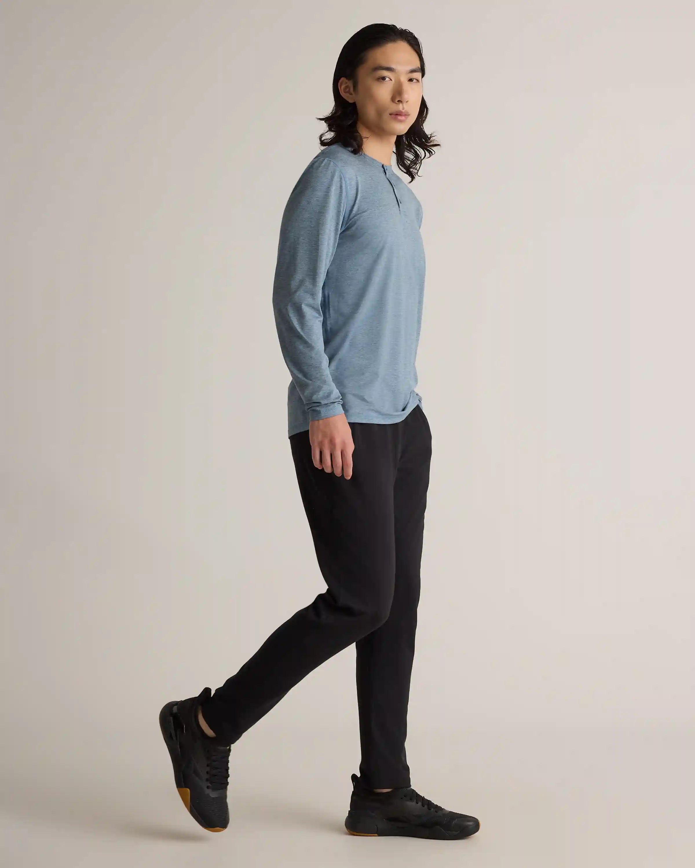 Flowknit Breeze Performance Long Sleeve Henley Tee