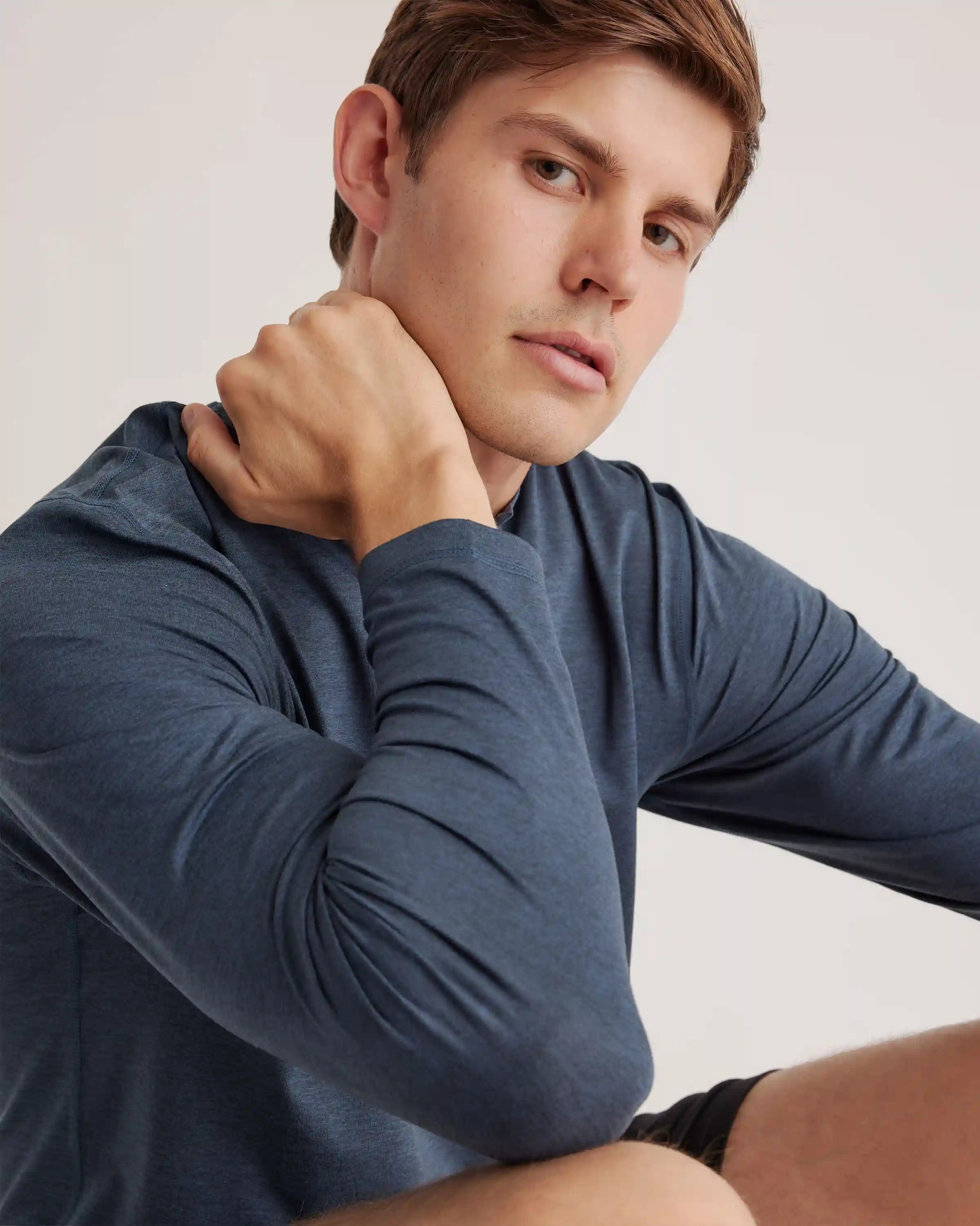 Flowknit Breeze Performance Long Sleeve Henley Tee