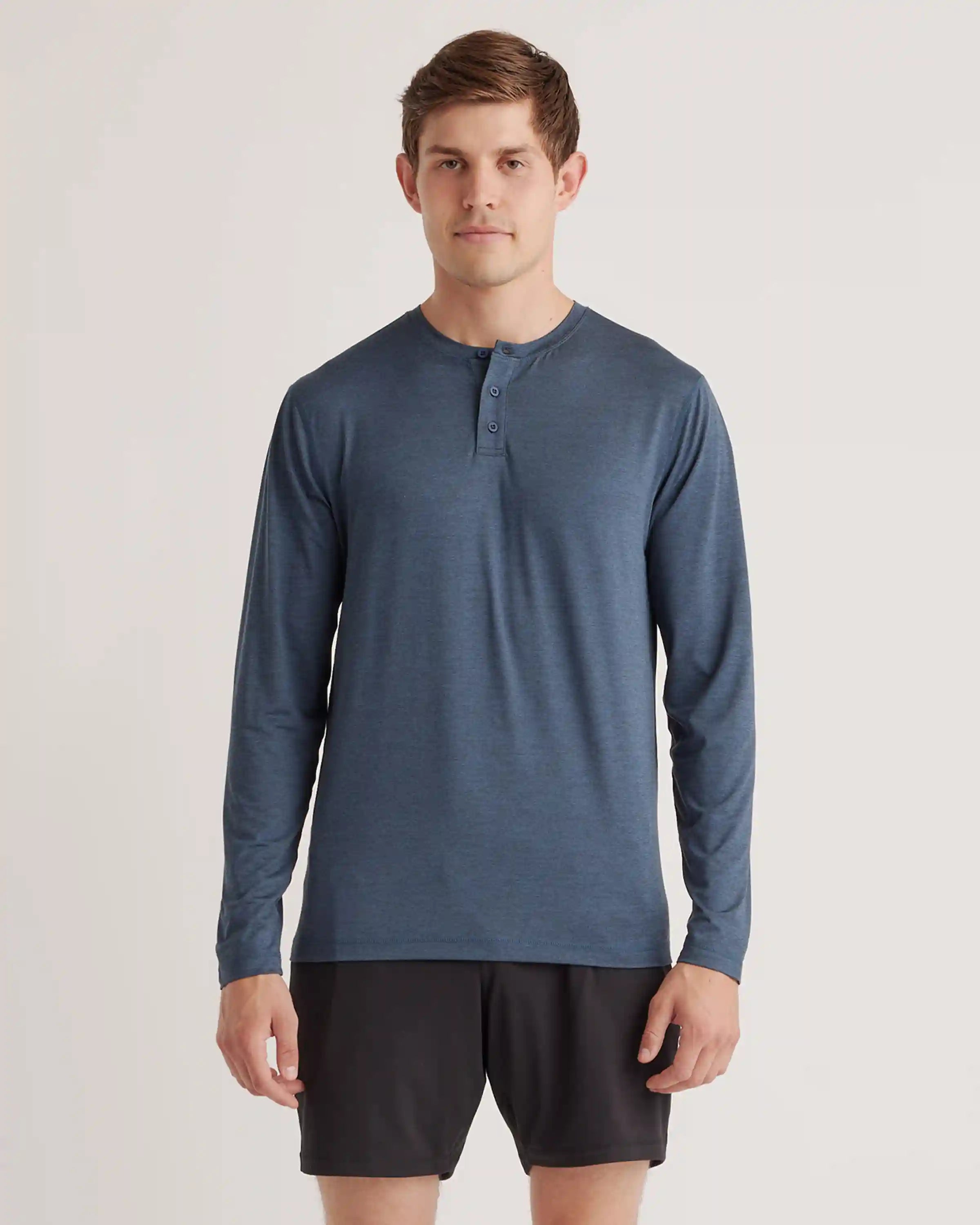 Flowknit Breeze Performance Long Sleeve Henley Tee