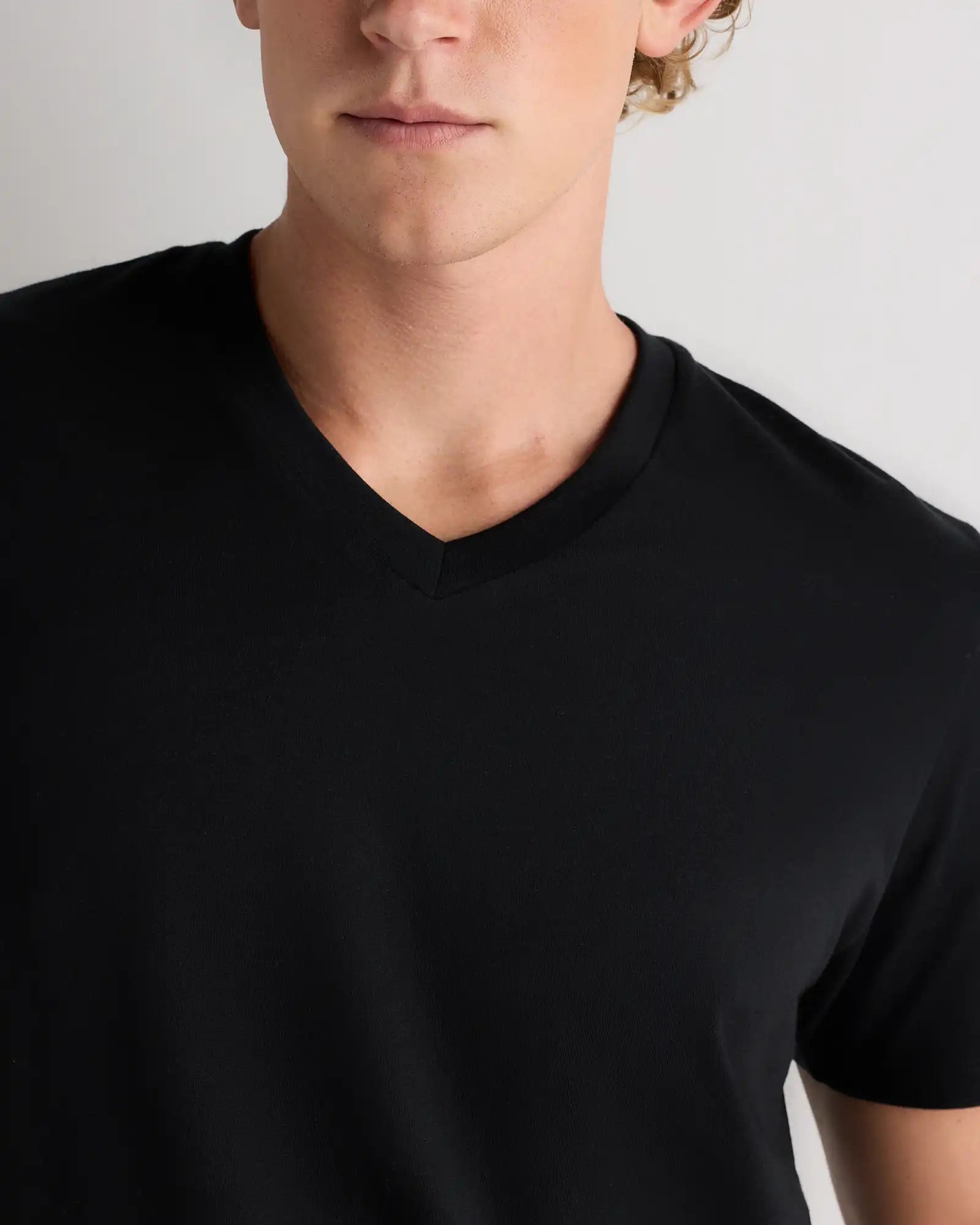 100% Pima Cotton Luxe Touch V-Neck Tee