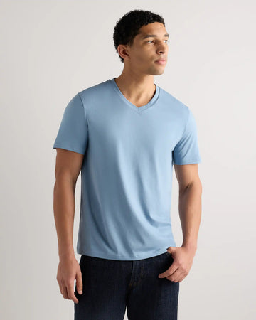 100% Pima Cotton Luxe Touch V-Neck Tee