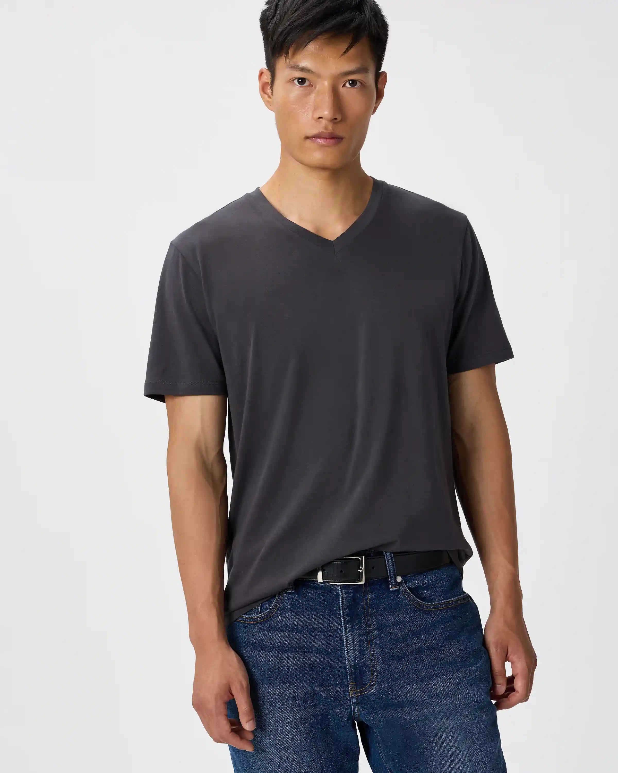 100% Pima Cotton Luxe Touch V-Neck Tee
