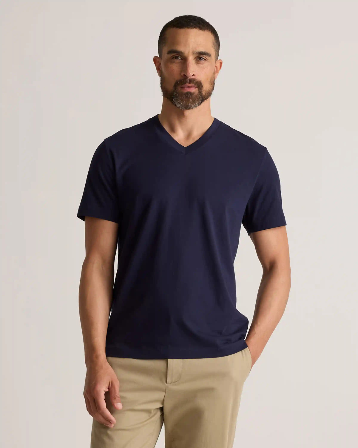 100% Pima Cotton Luxe Touch V-Neck Tee