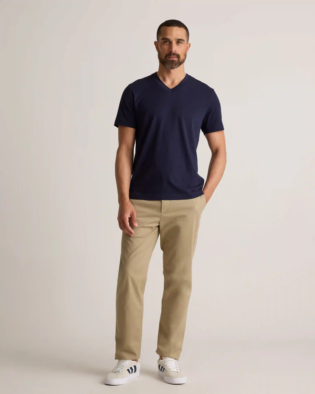 100% Pima Cotton Luxe Touch V-Neck Tee