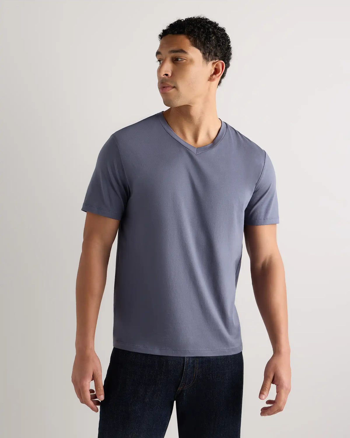 100% Pima Cotton Luxe Touch V-Neck Tee