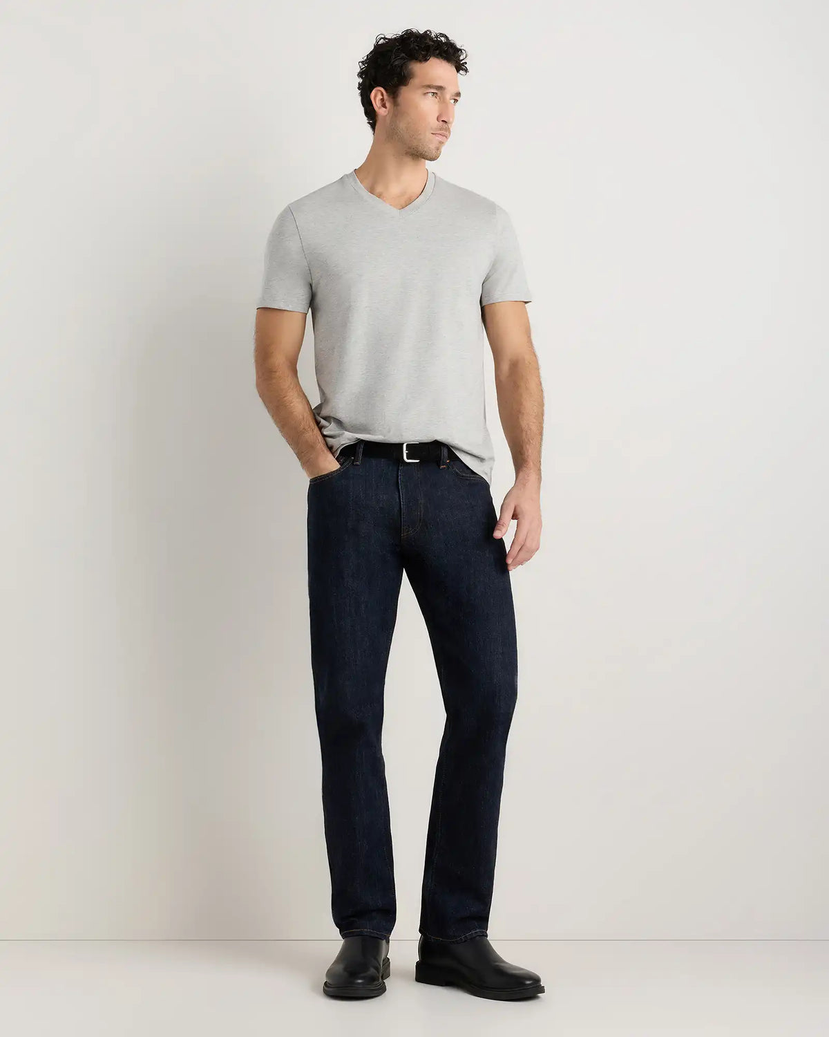 100% Pima Cotton Luxe Touch V-Neck Tee