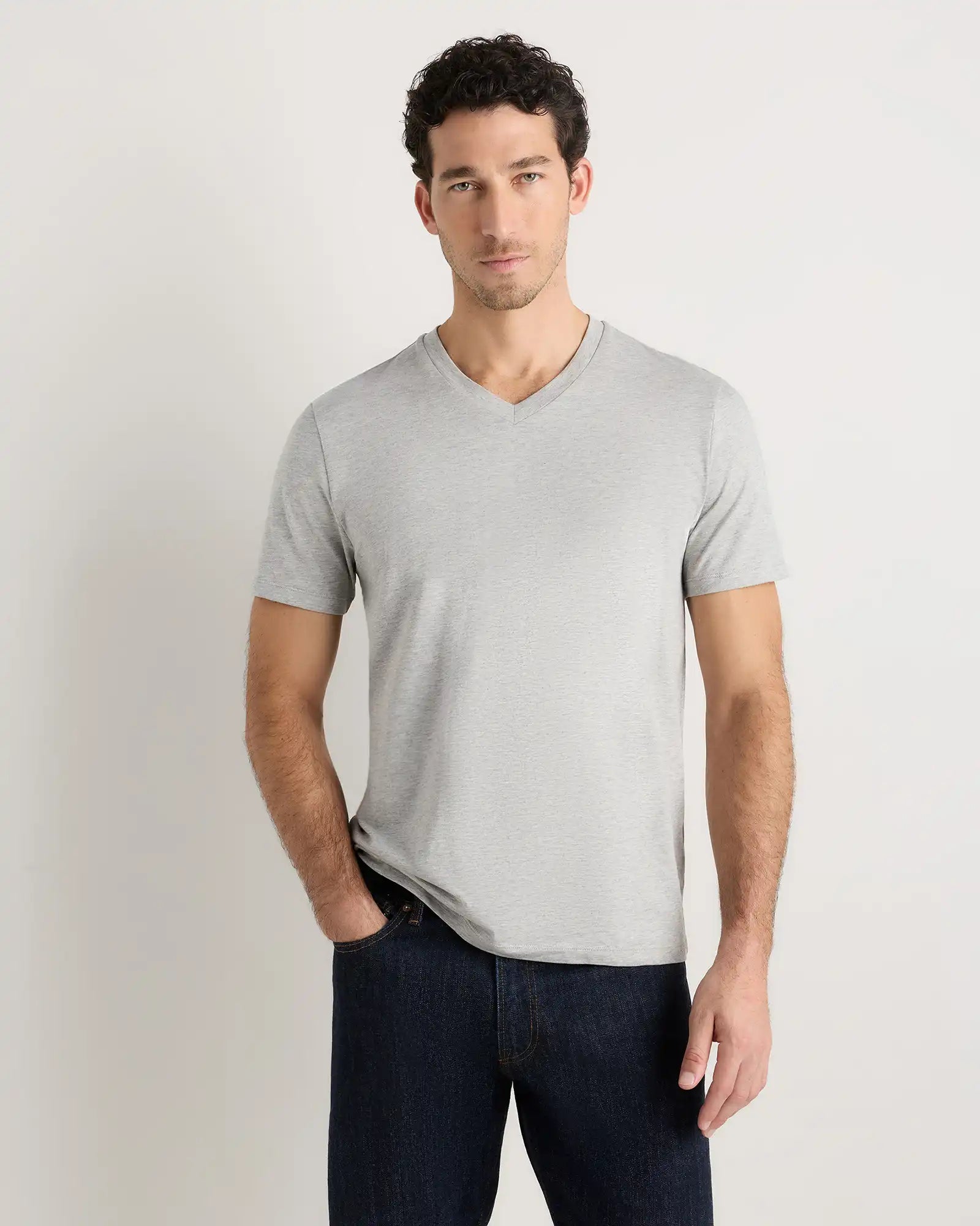 100% Pima Cotton Luxe Touch V-Neck Tee