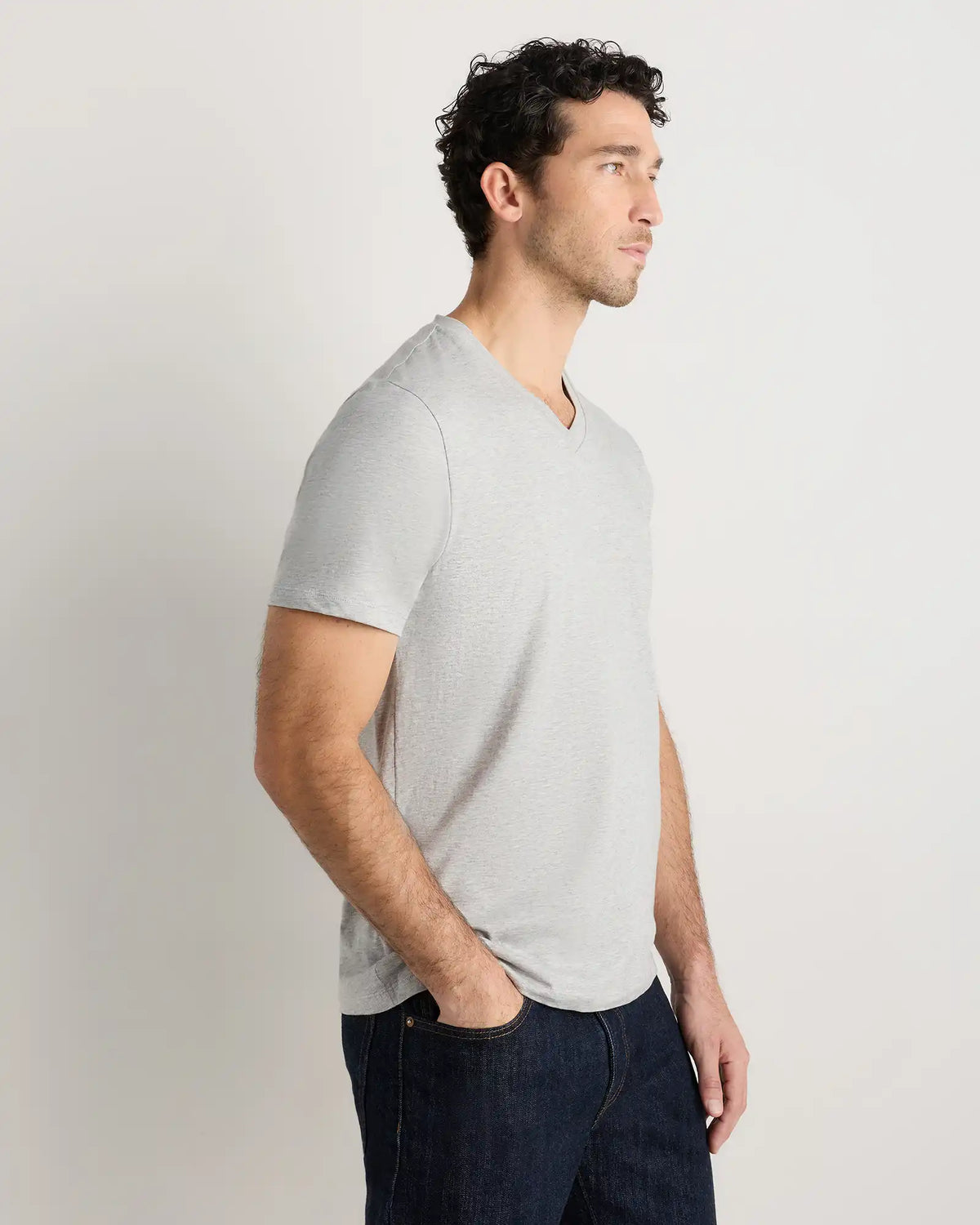 100% Pima Cotton Luxe Touch V-Neck Tee