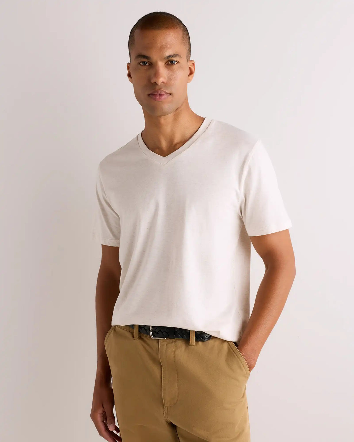 100% Pima Cotton Luxe Touch V-Neck Tee