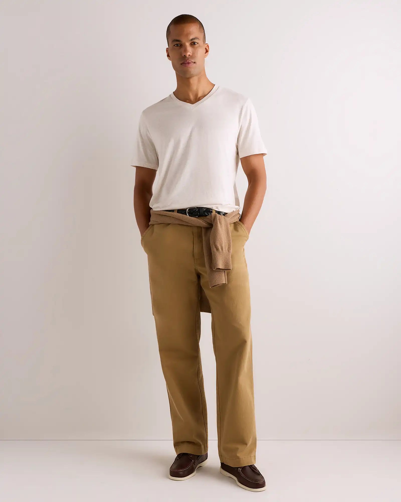 100% Pima Cotton Luxe Touch V-Neck Tee