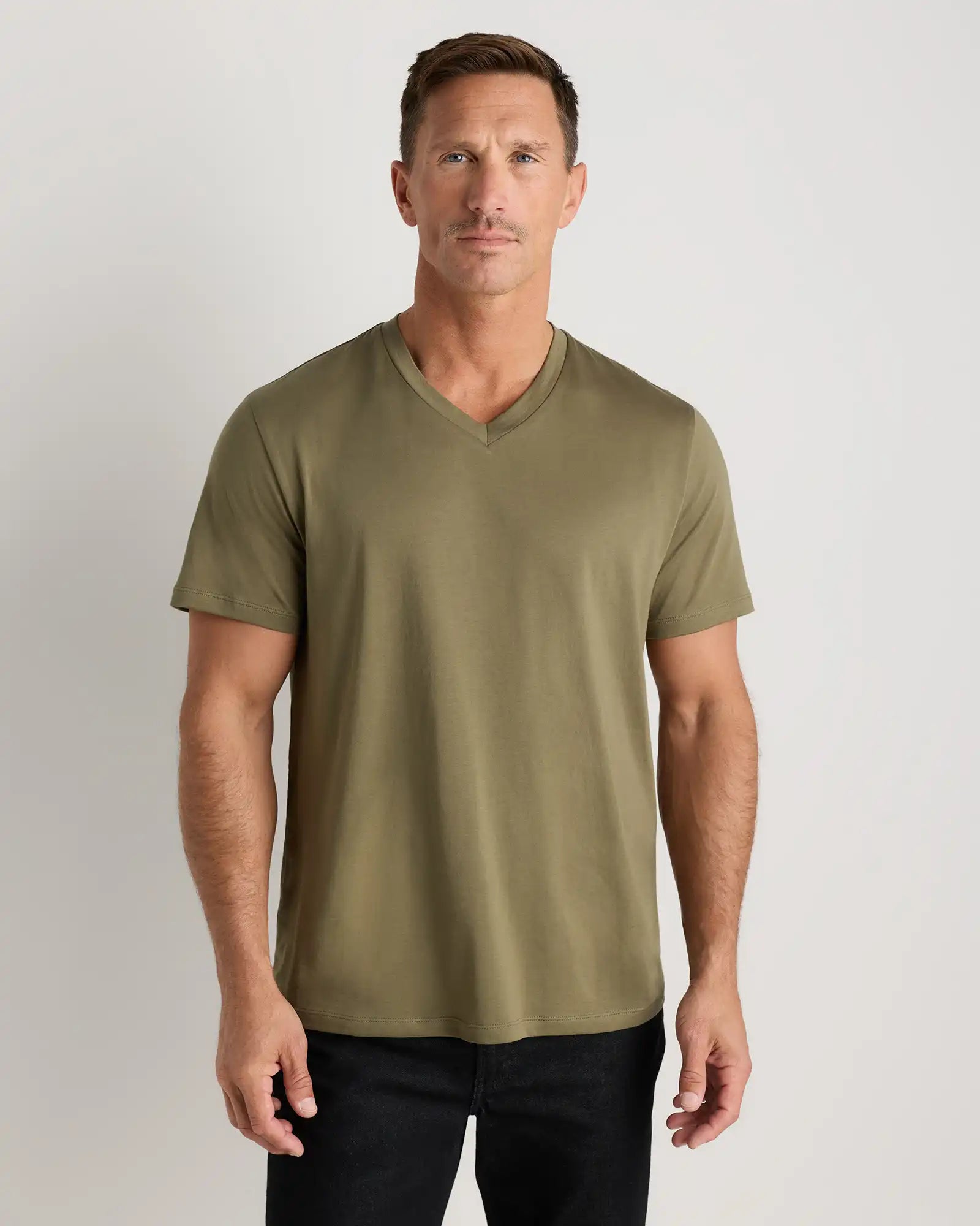 100% Pima Cotton Luxe Touch V-Neck Tee