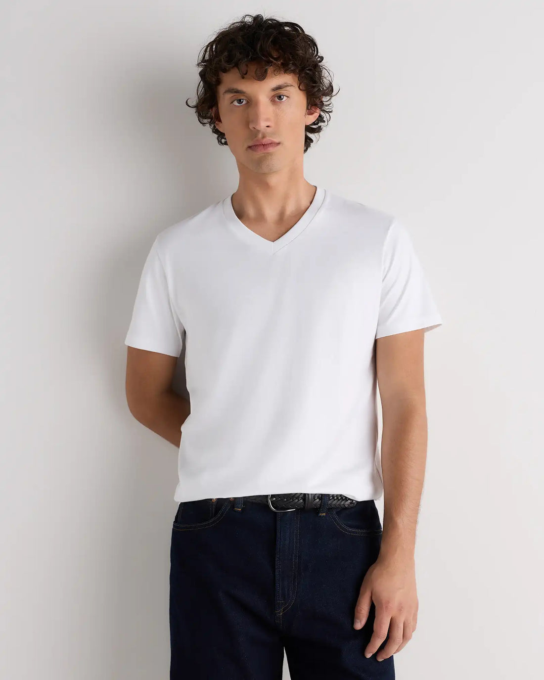 100% Pima Cotton Luxe Touch V-Neck Tee