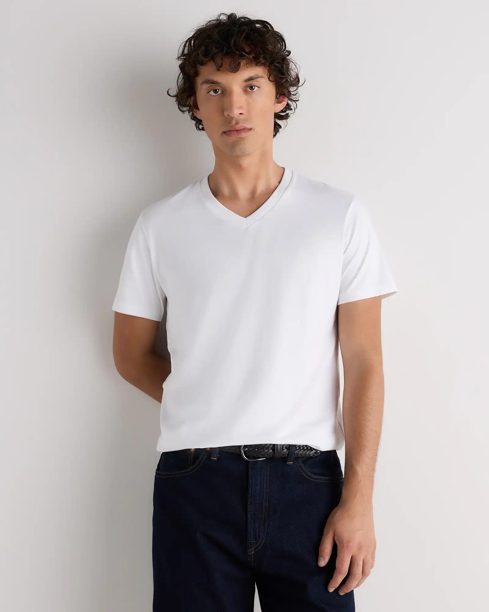 100% Pima Cotton Luxe Touch V-Neck Tee