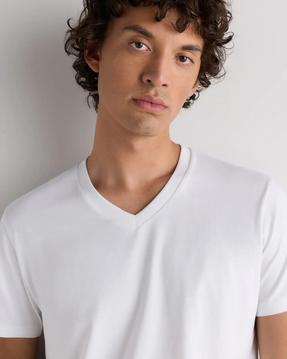 100% Pima Cotton Luxe Touch V-Neck Tee