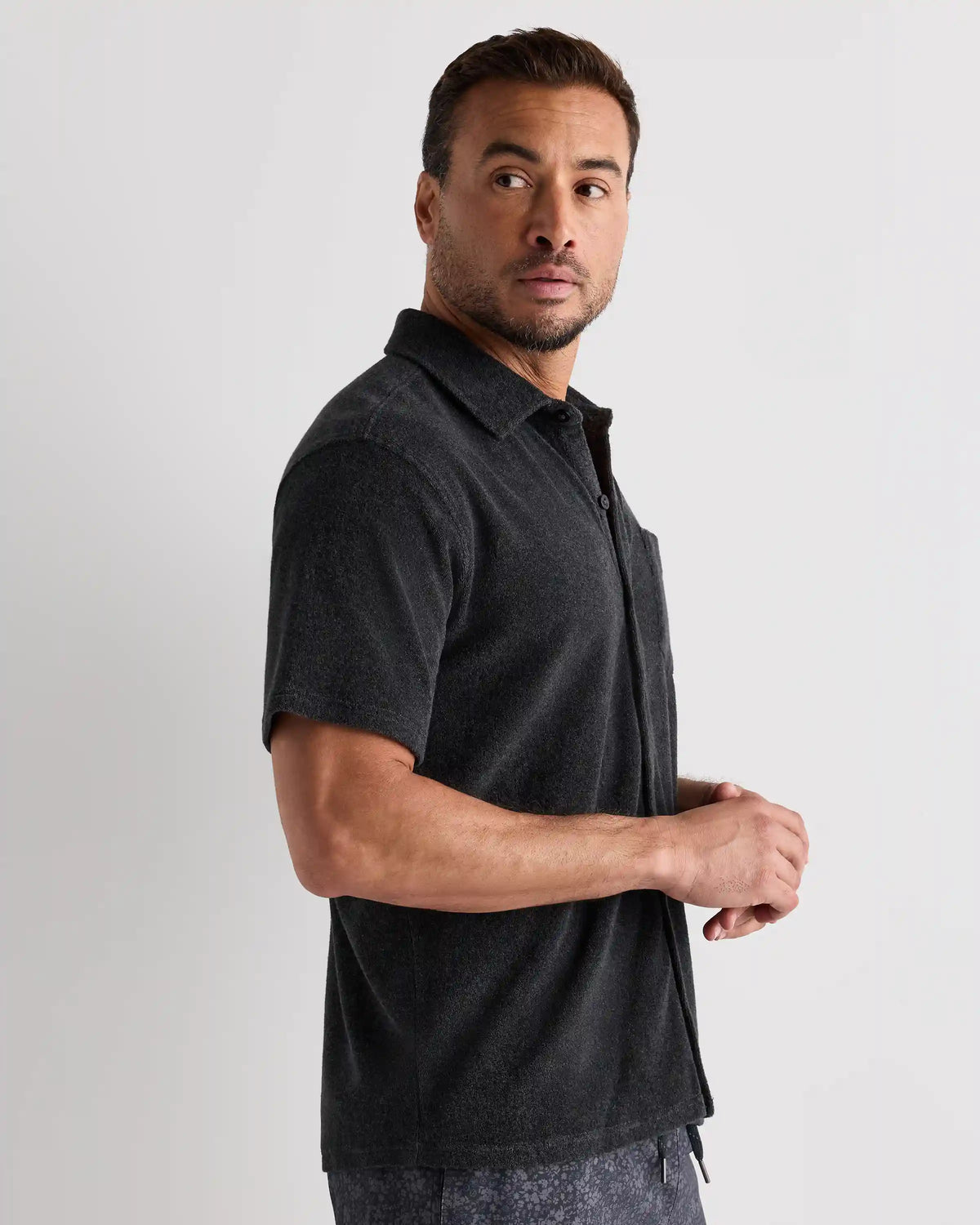 100% Organic Cotton Terry Towel Button Down Polo