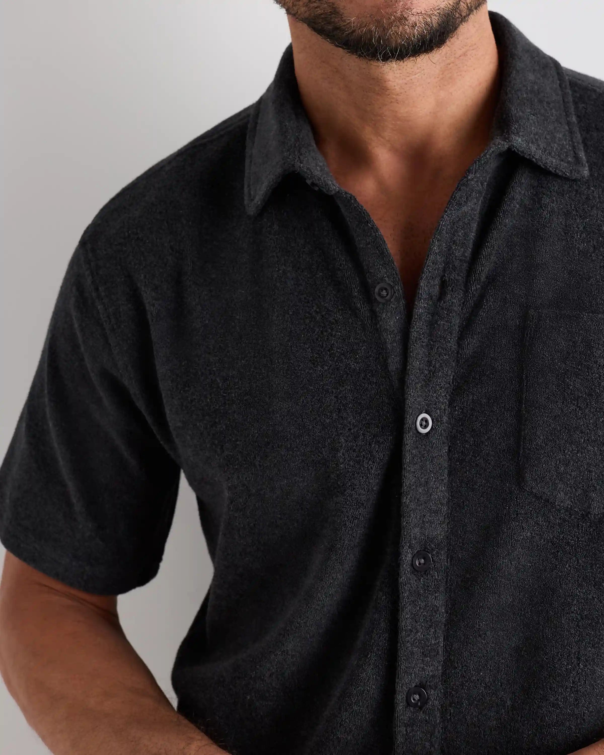 100% Organic Cotton Terry Towel Button Down Polo