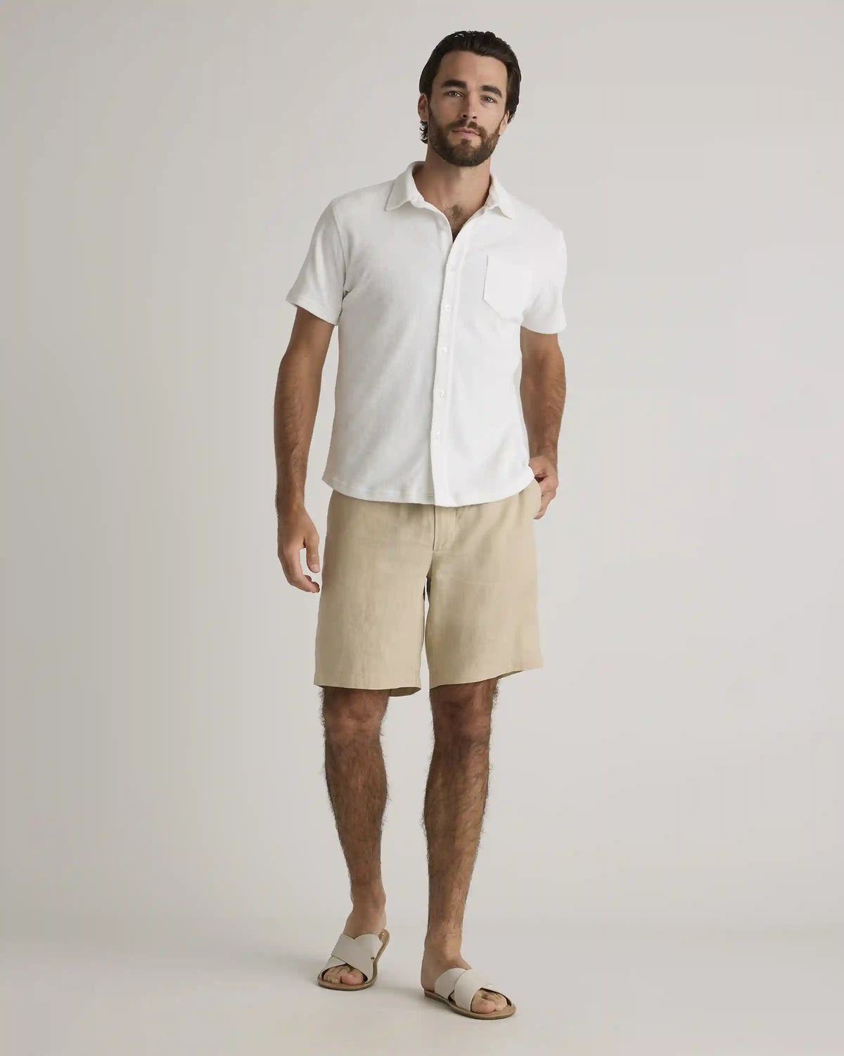 100% Organic Cotton Terry Towel Button Down Polo