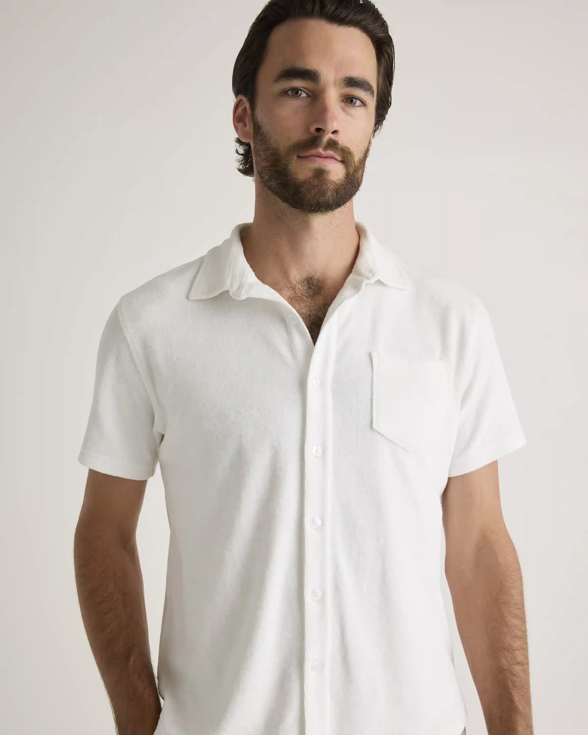 100% Organic Cotton Terry Towel Button Down Polo