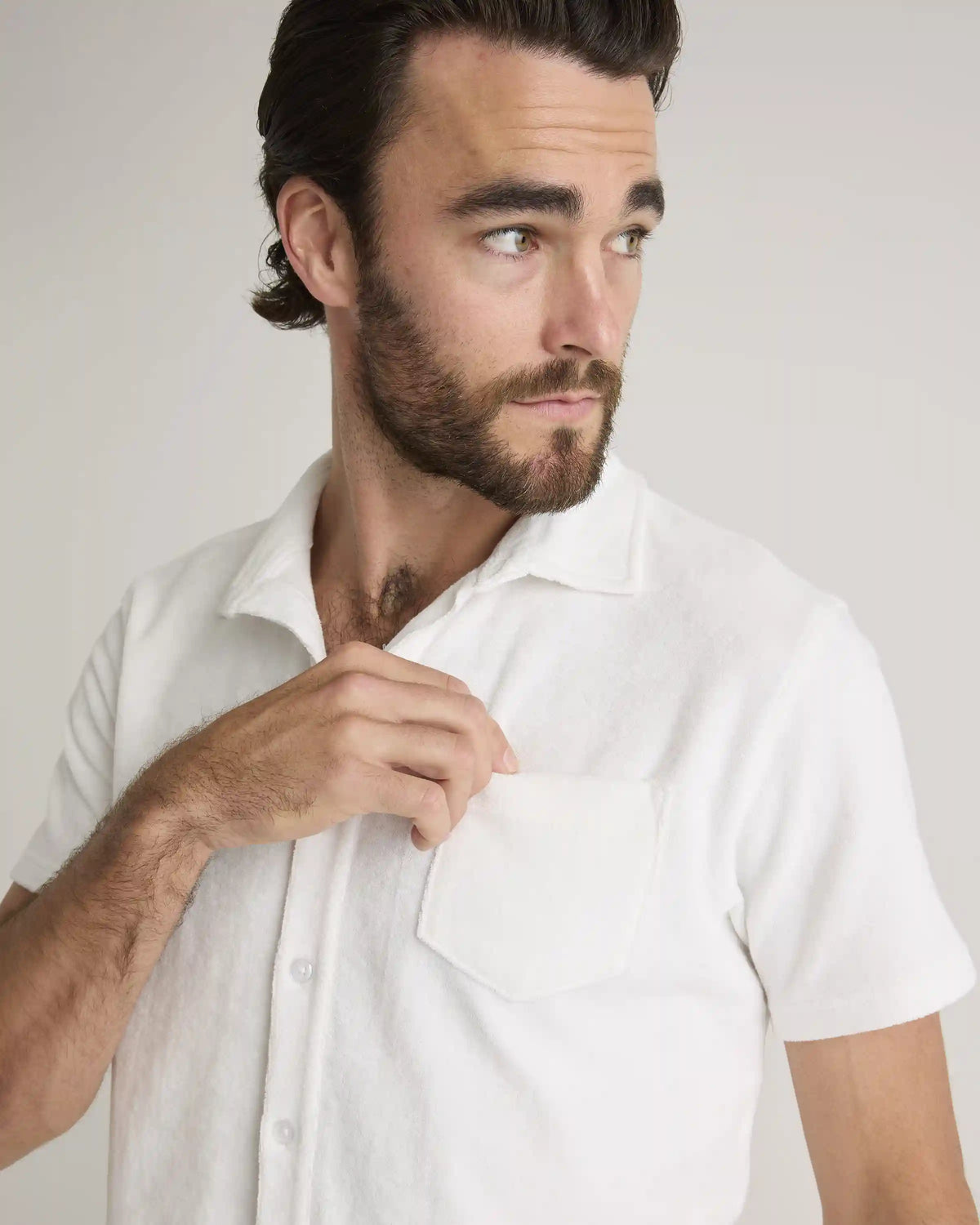 100% Organic Cotton Terry Towel Button Down Polo