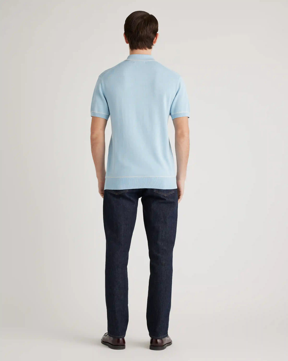 Organic Cotton-Silk Tipped Polo Sweater