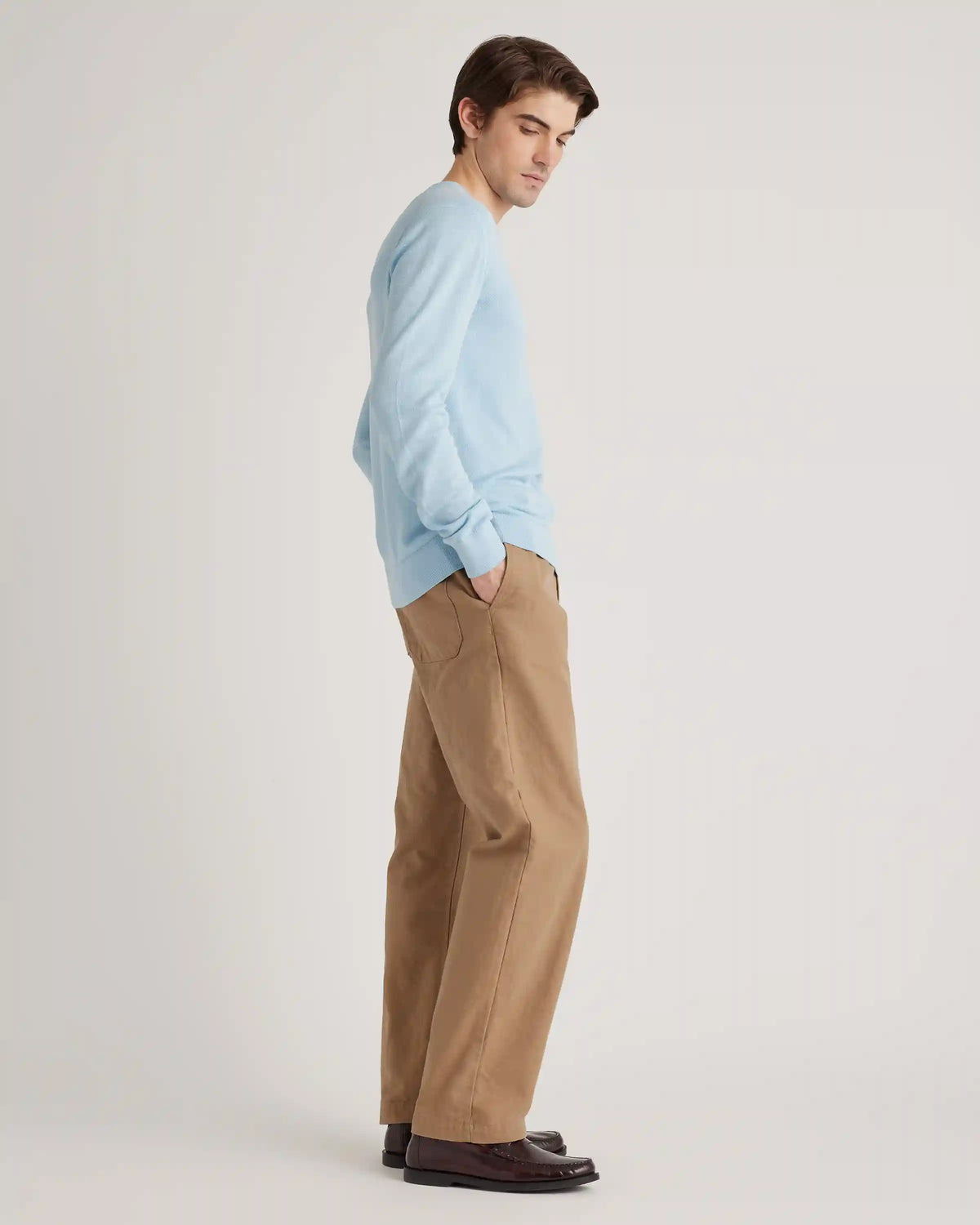 Organic Cotton-Silk Pique Crewneck Sweater