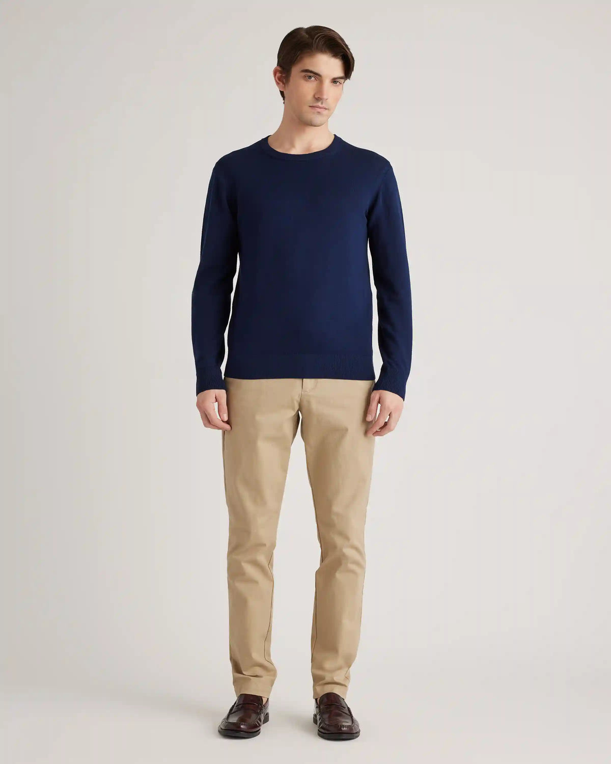 Organic Cotton-Silk Pique Crewneck Sweater