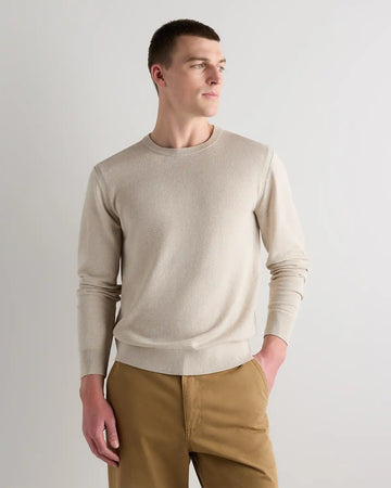 Organic Cotton-Silk Pique Crewneck Sweater