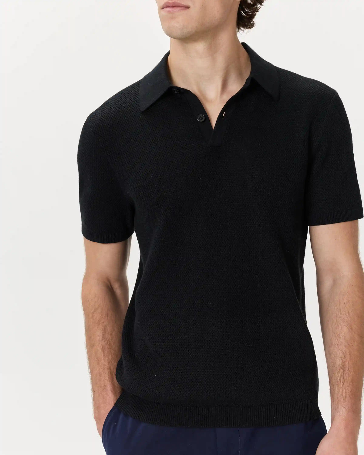 100% Organic Cotton Mesh-Stitch Sweater Polo