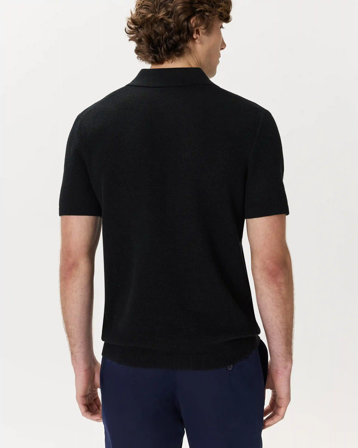 100% Organic Cotton Mesh-Stitch Sweater Polo