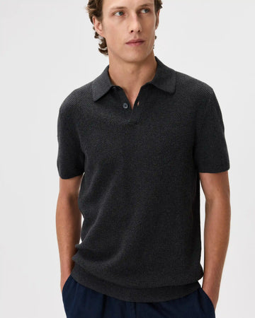 100% Organic Cotton Mesh-Stitch Sweater Polo
