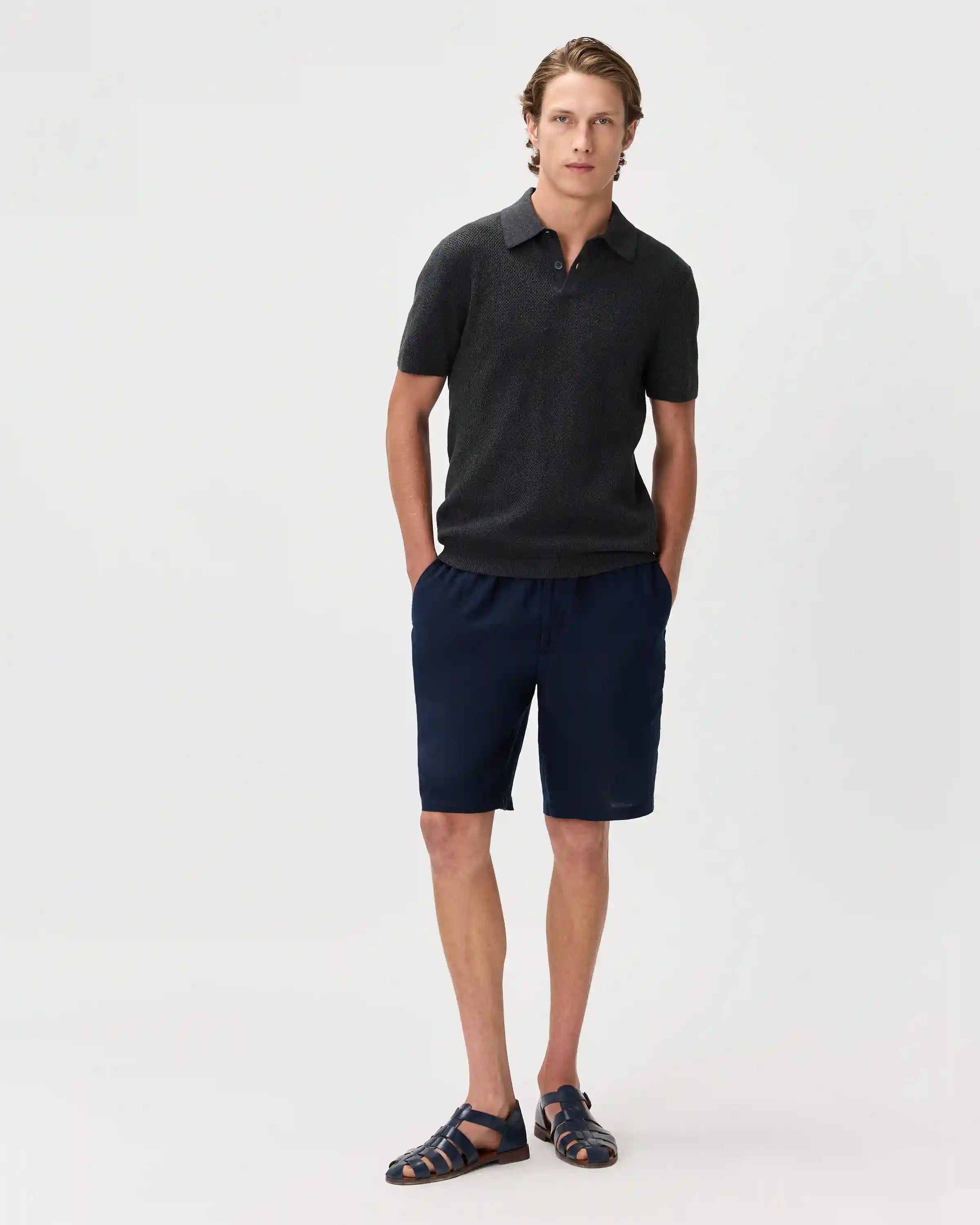 100% Organic Cotton Mesh-Stitch Sweater Polo
