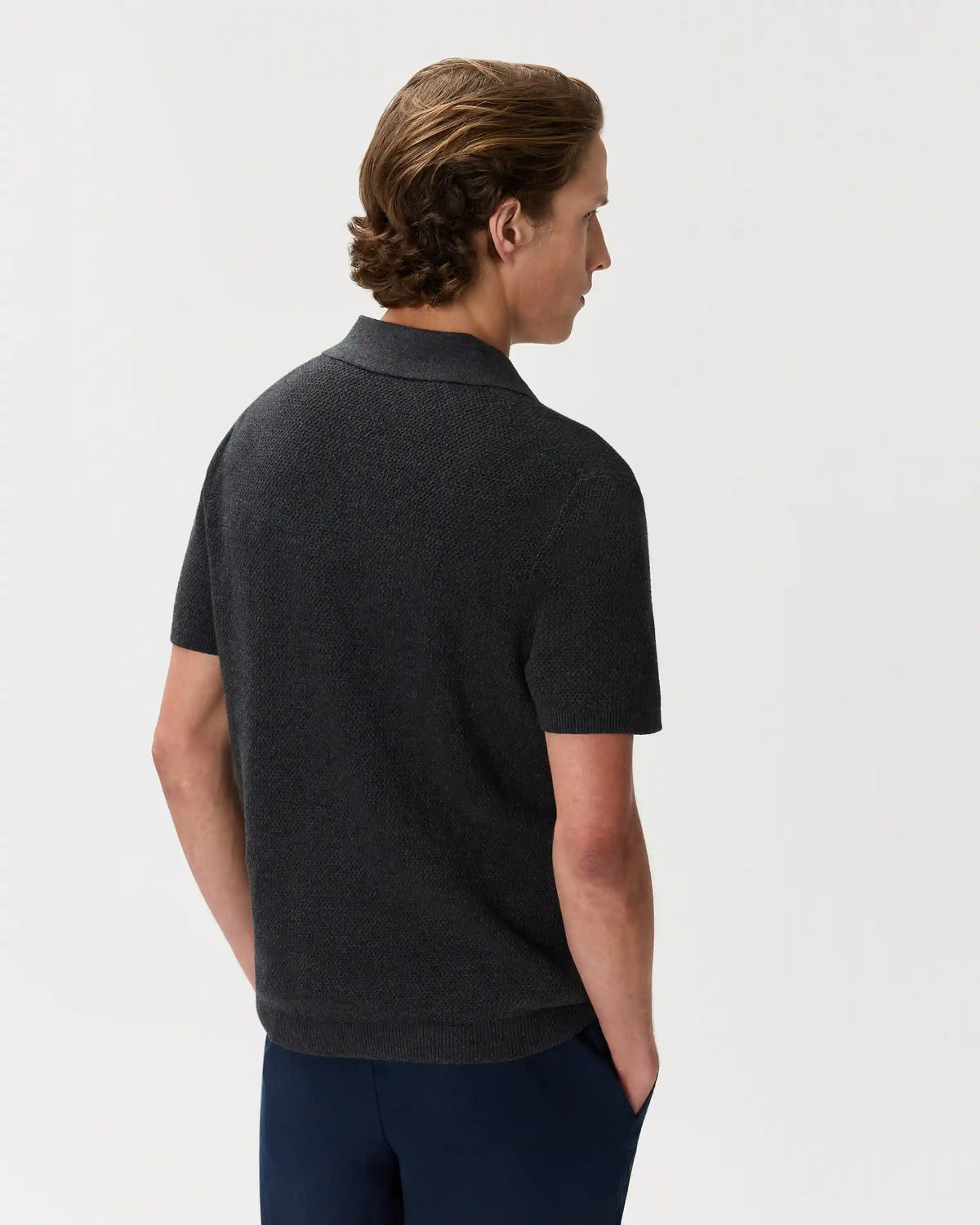 100% Organic Cotton Mesh-Stitch Sweater Polo