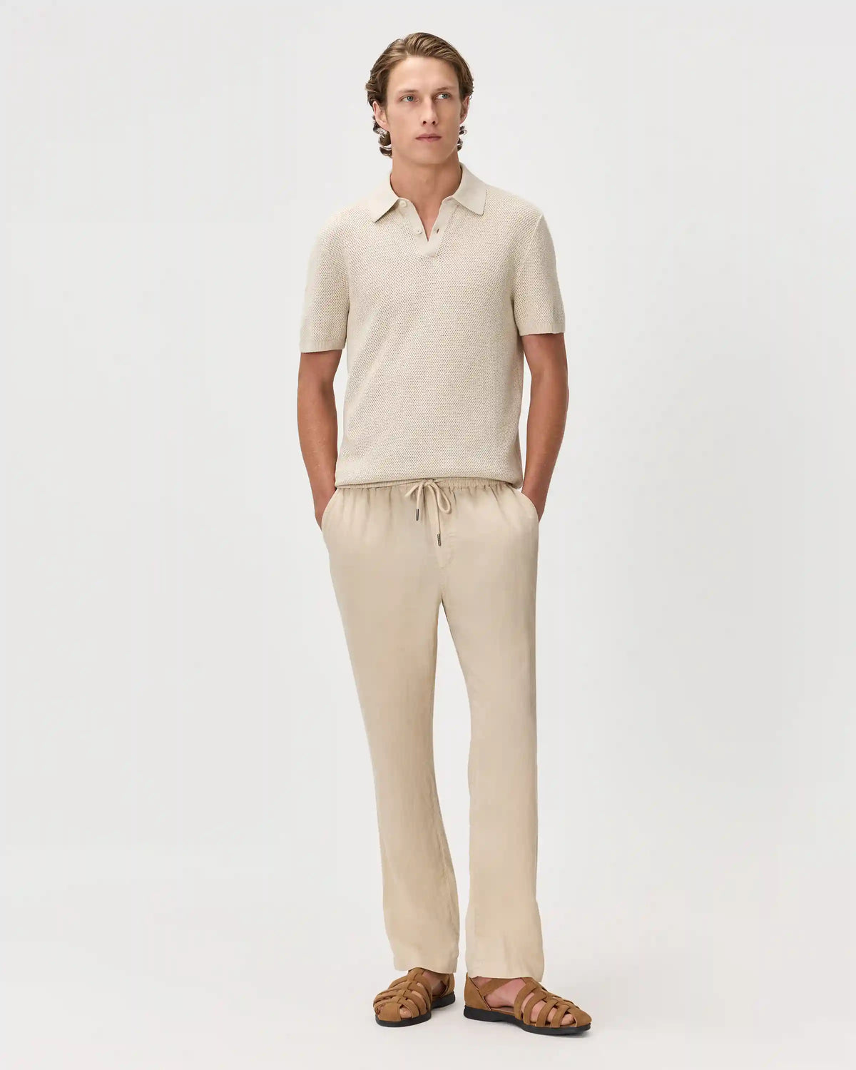 100% Organic Cotton Mesh-Stitch Sweater Polo