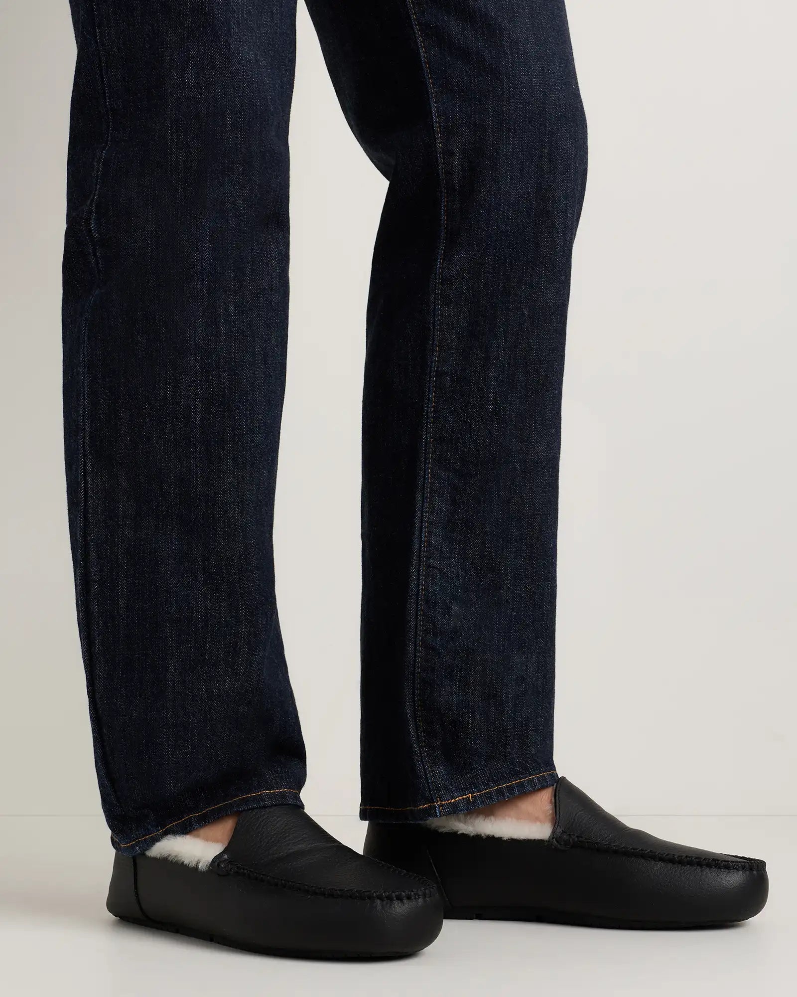 Italian Leather Handstitched Moccasin Slipper