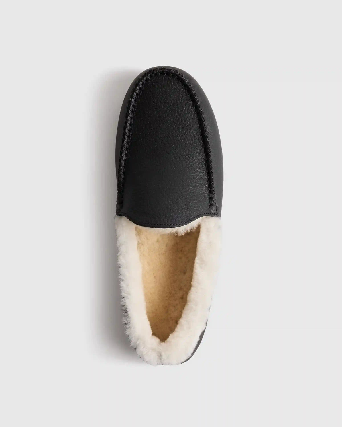 Italian Leather Handstitched Moccasin Slipper