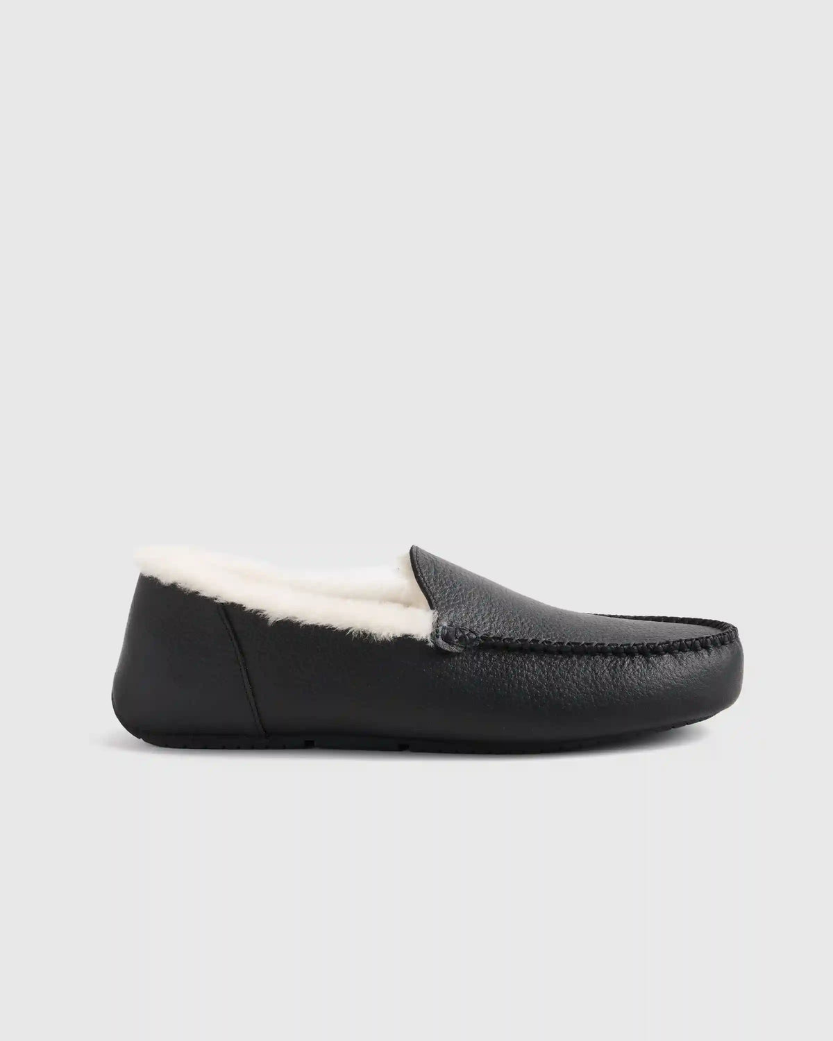 Italian Leather Handstitched Moccasin Slipper