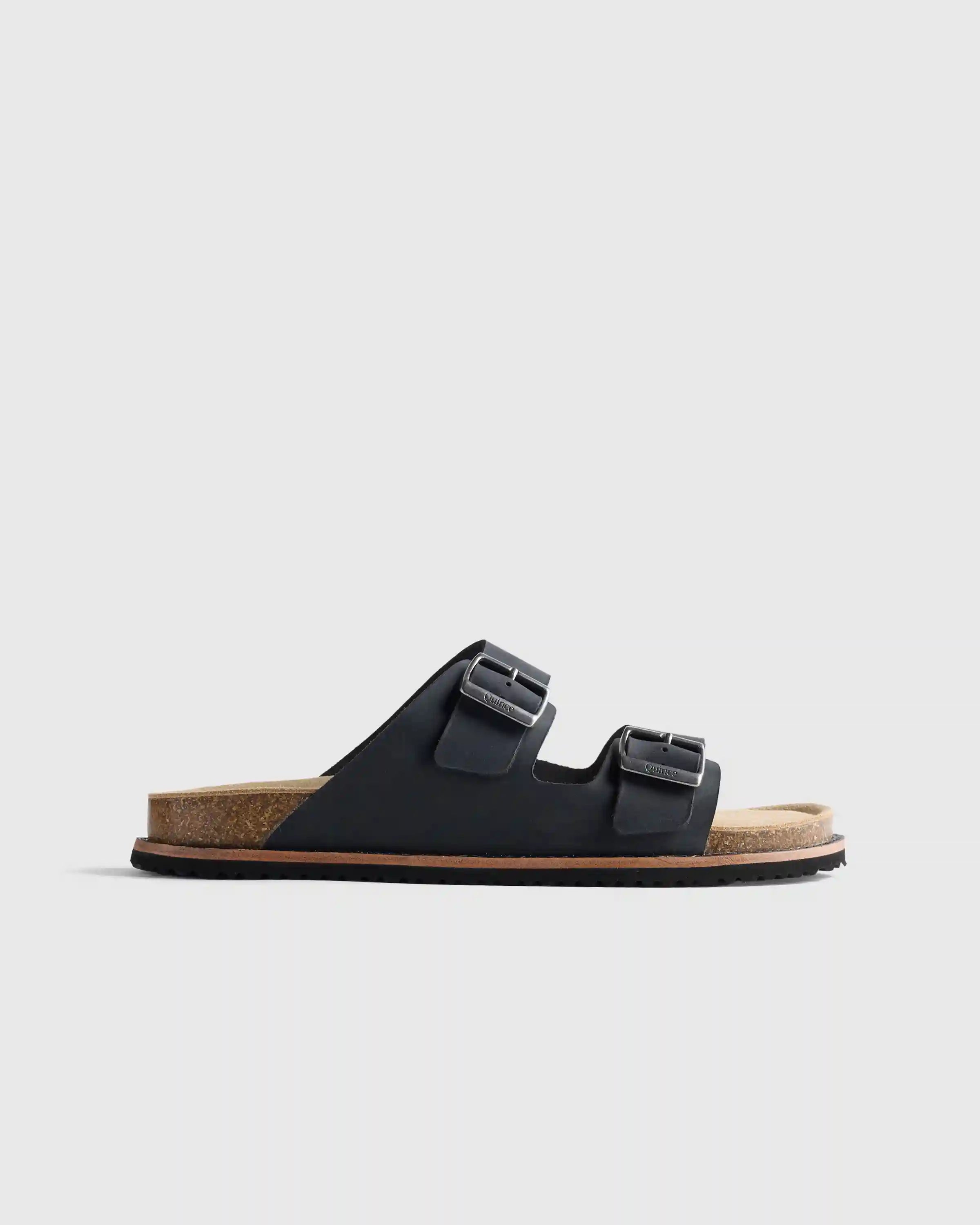 Nubuck Leather Double Buckle Slide