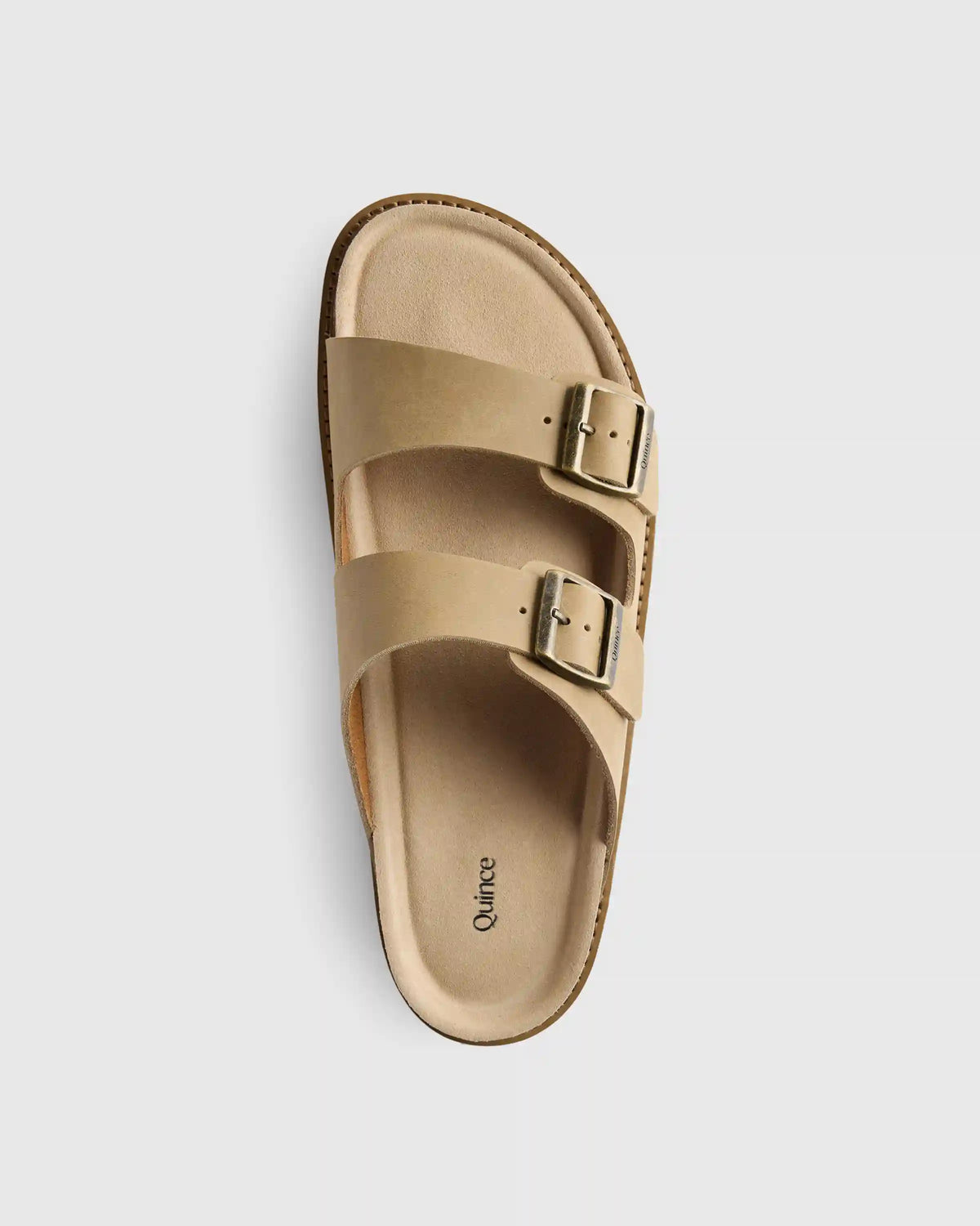 Nubuck Leather Double Buckle Slide