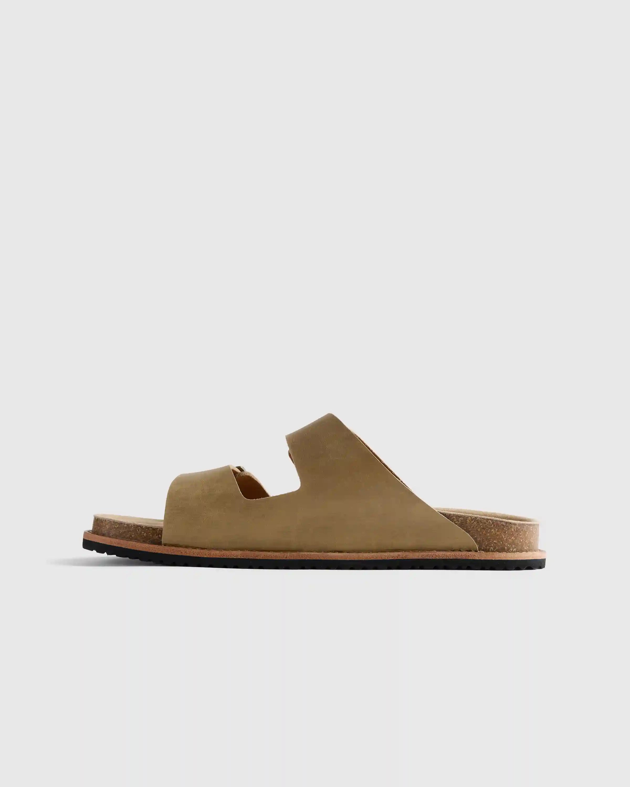 Nubuck Leather Double Buckle Slide