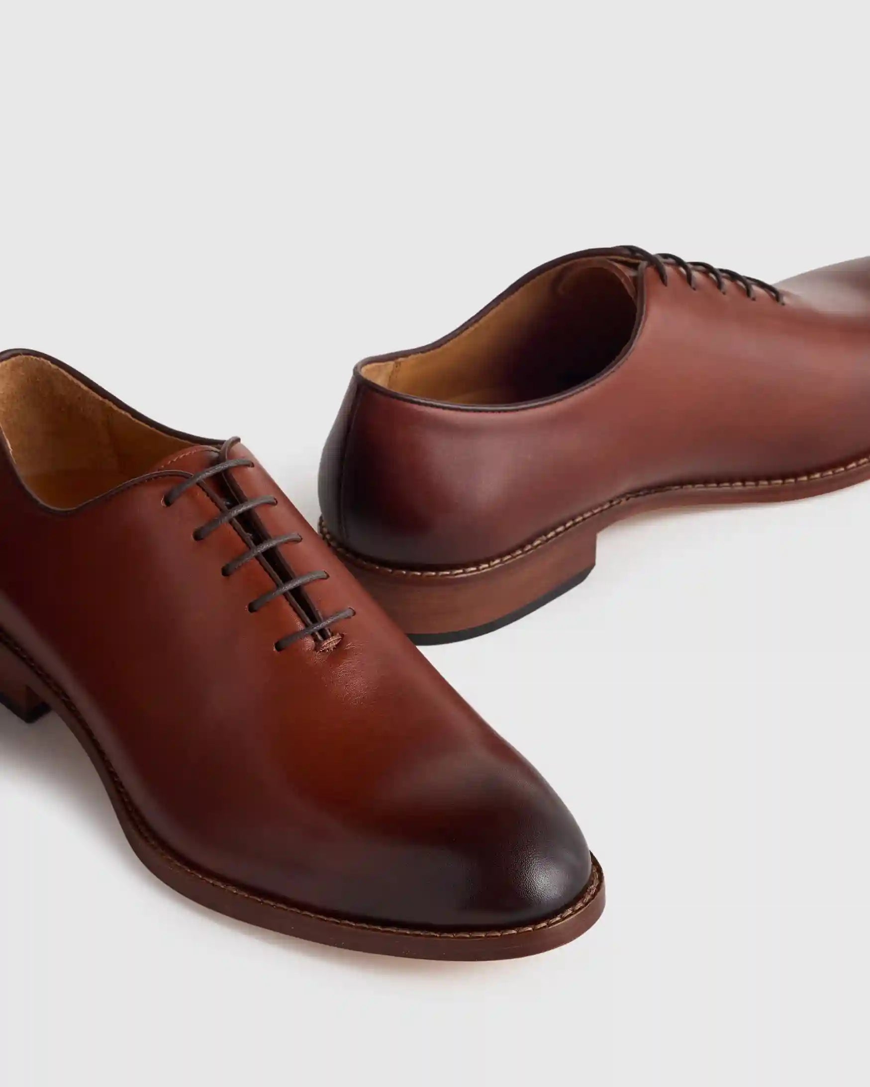 Calfskin Leather Plain Toe Oxford
