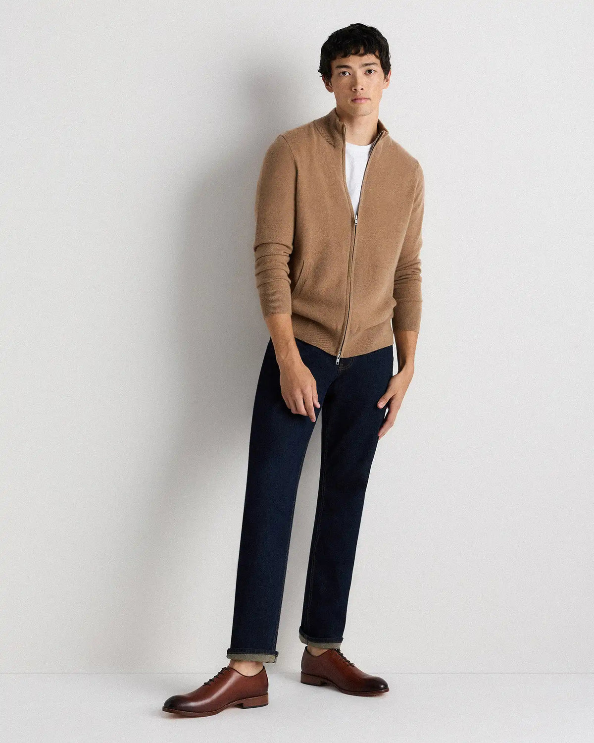 Calfskin Leather Plain Toe Oxford