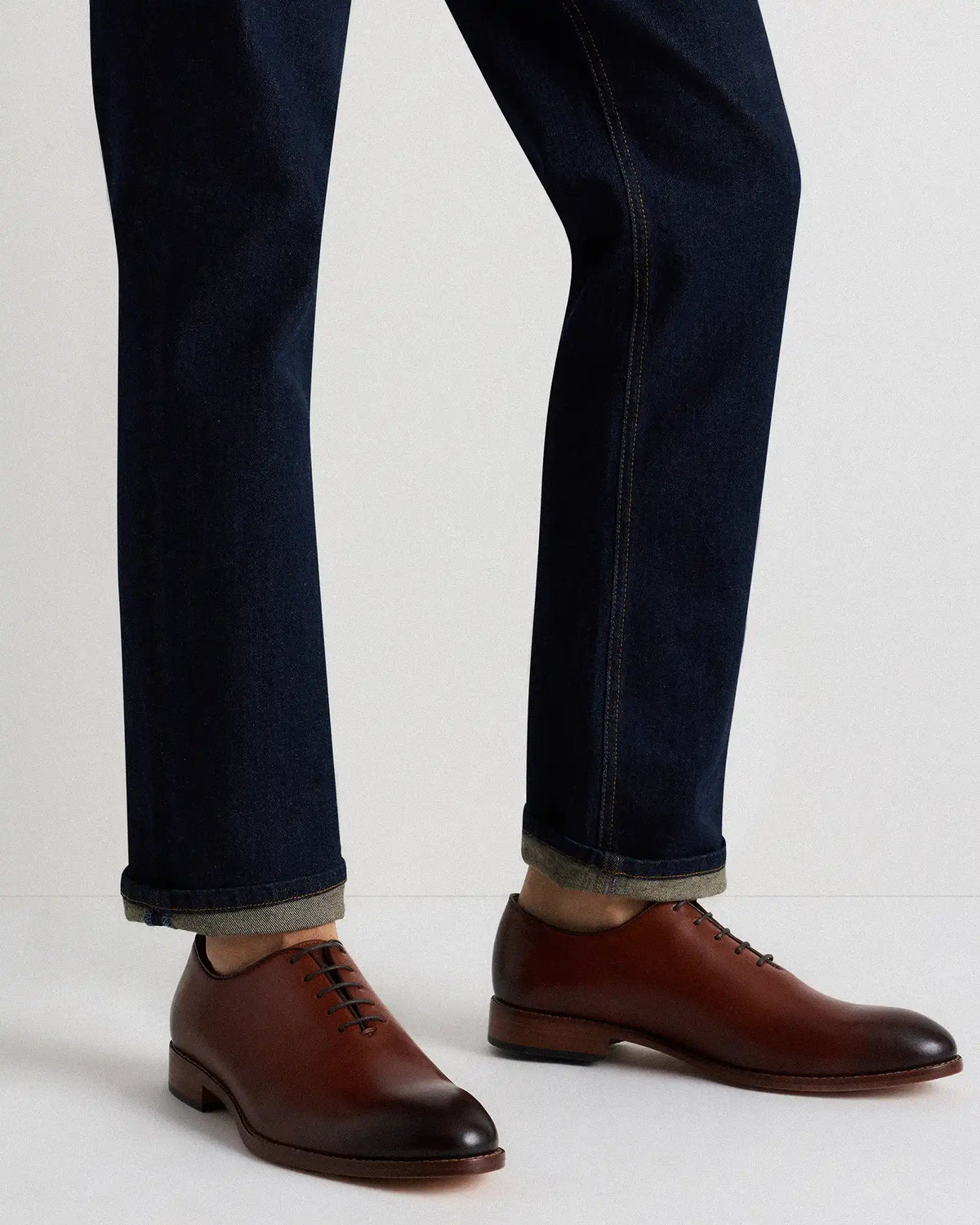 Calfskin Leather Plain Toe Oxford