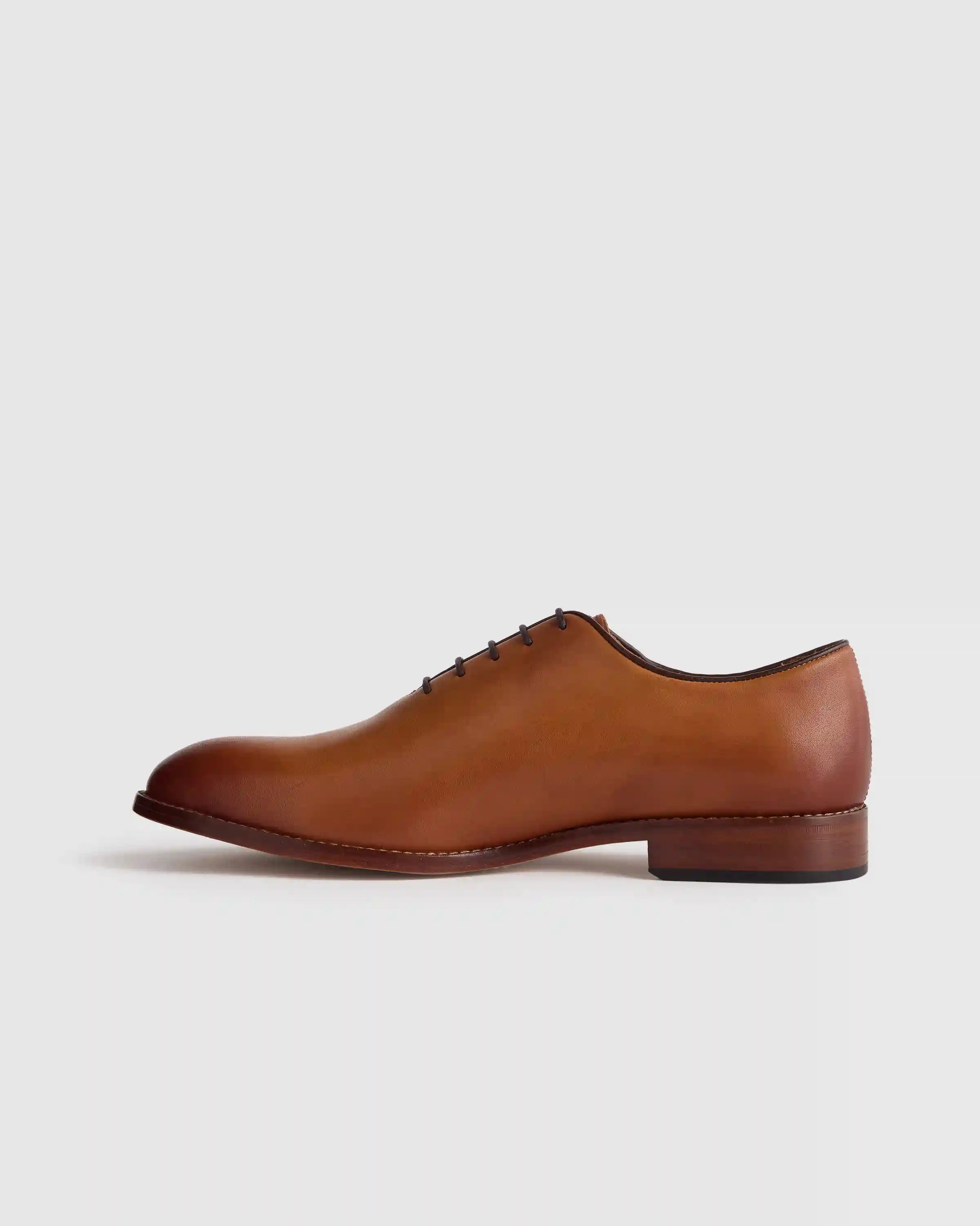 Calfskin Leather Plain Toe Oxford