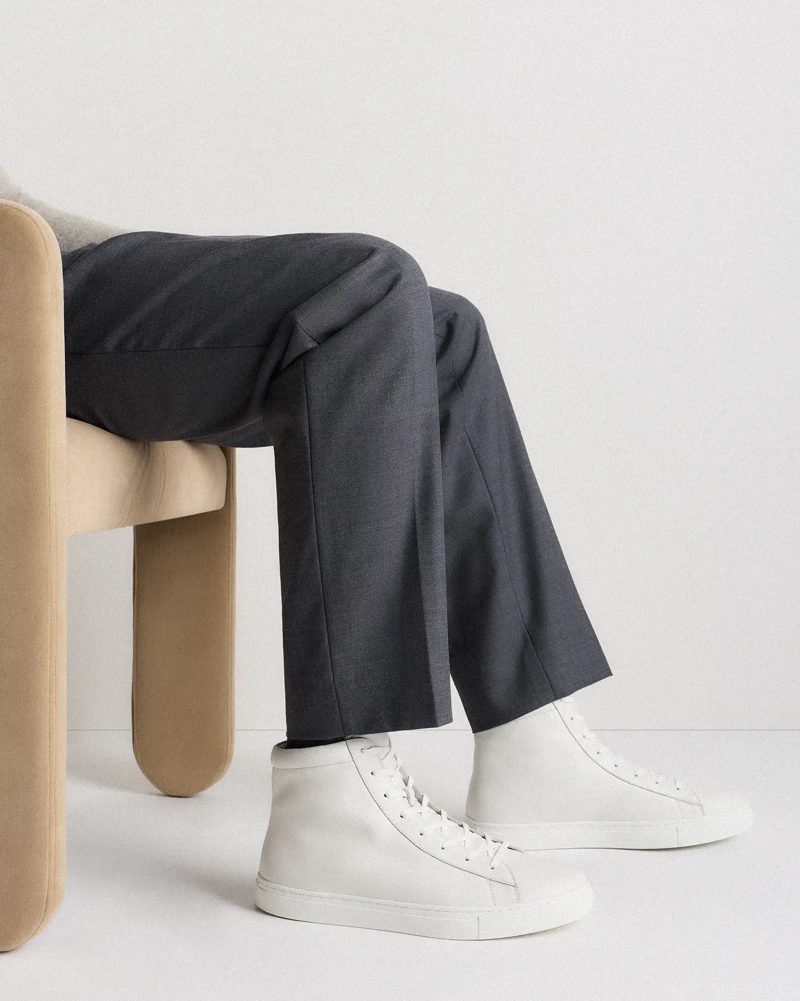 Italian Leather High Top Everyday Sneaker