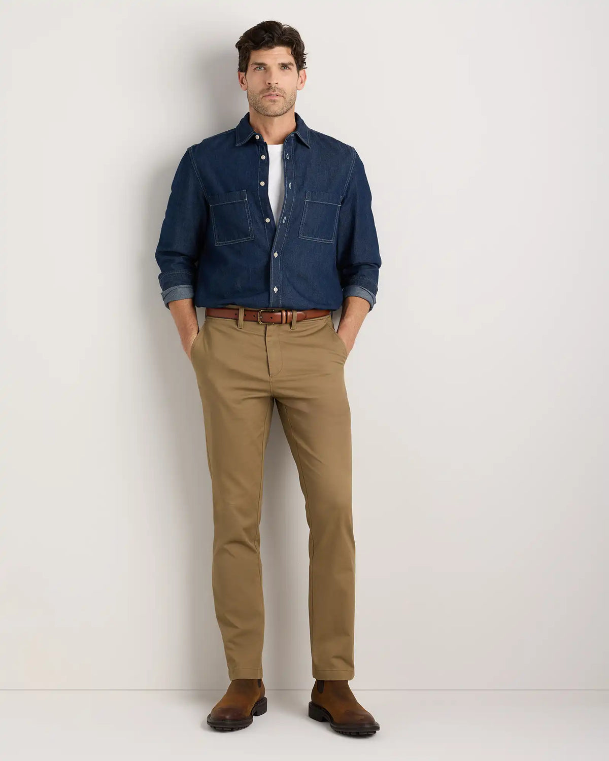 Organic Cotton Stretch Chino Pants - Straight