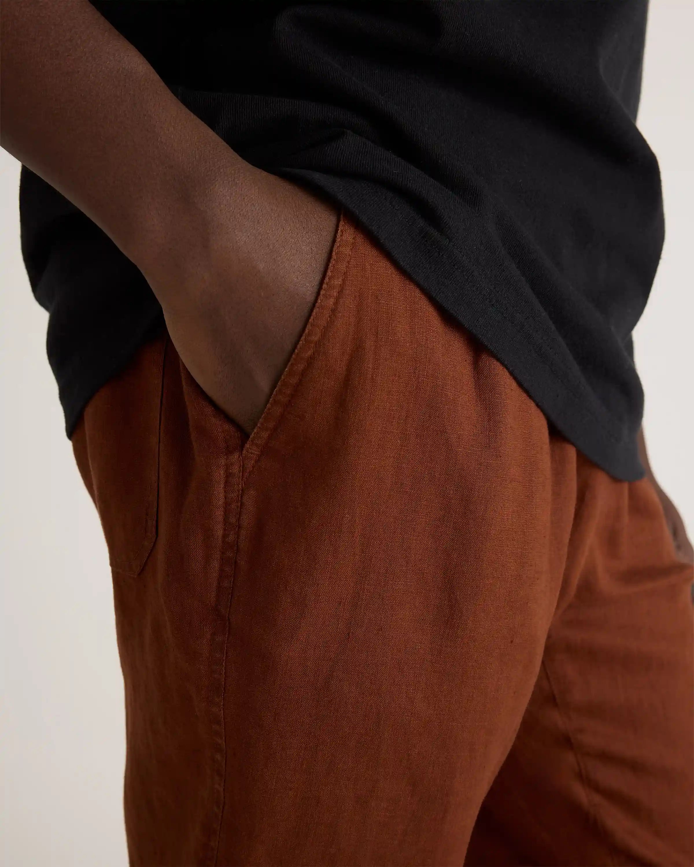 100% European Linen Drawstring Beach Pants