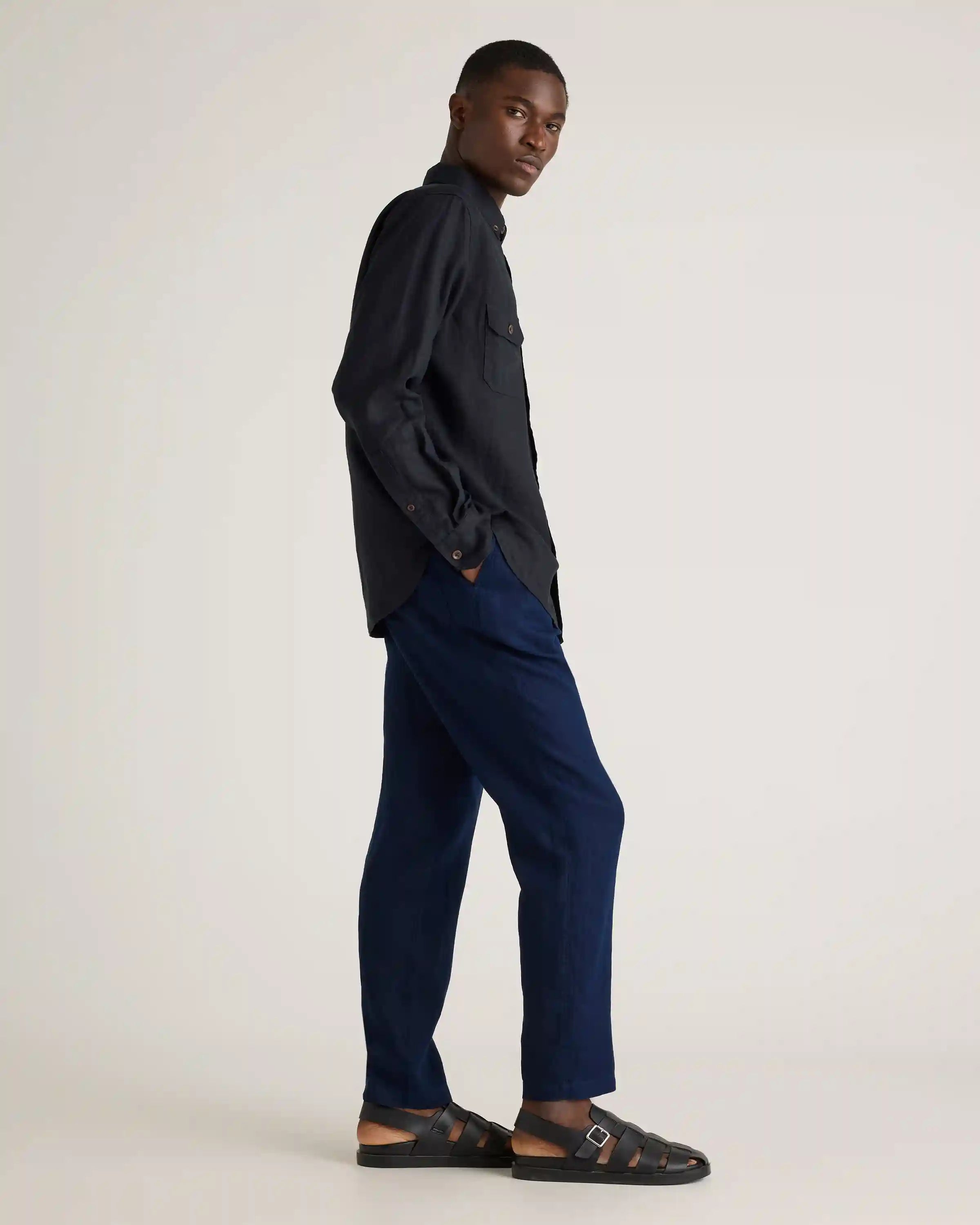 100% European Linen Drawstring Beach Pants