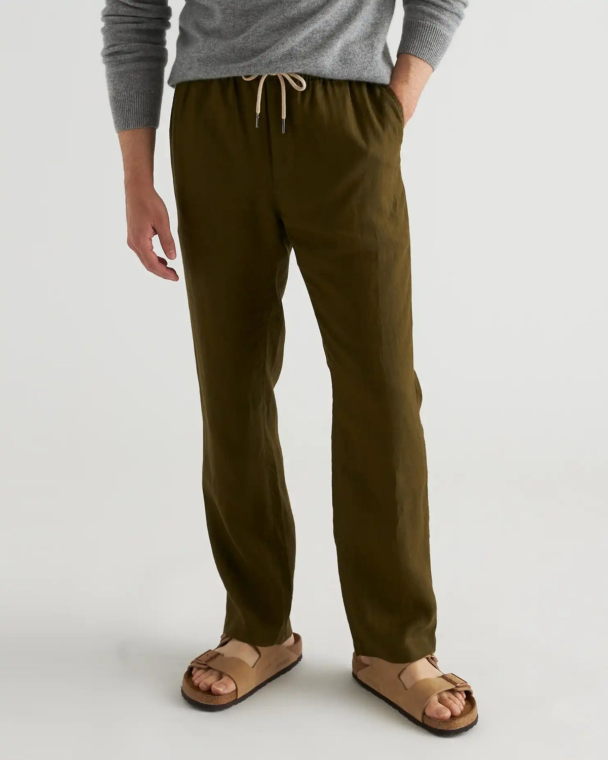 100% European Linen Drawstring Beach Pants